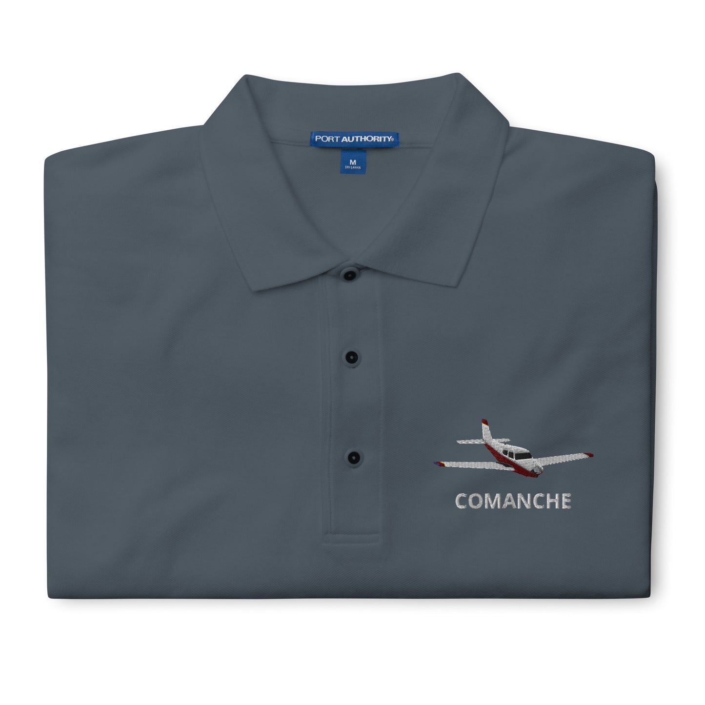 PIPER COMANCHE Embroidered Men's Premium Aviation Polo