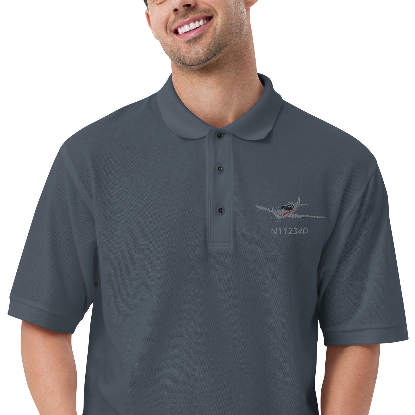 SWIFT CUSTOM N NUMBER Embroidered Men's Premium Aviation Polo