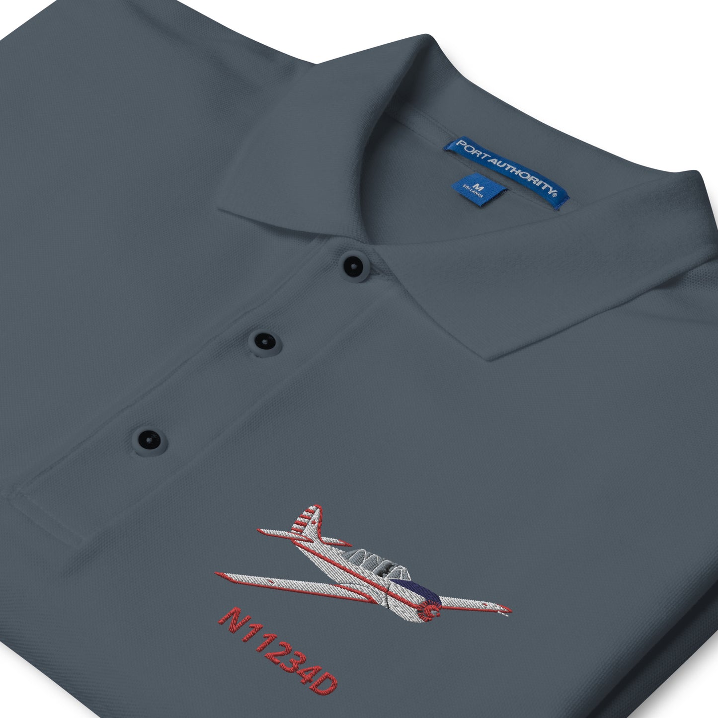 Yak-52 CUSTOM N Number embroidered Men's Premium Aviation Polo