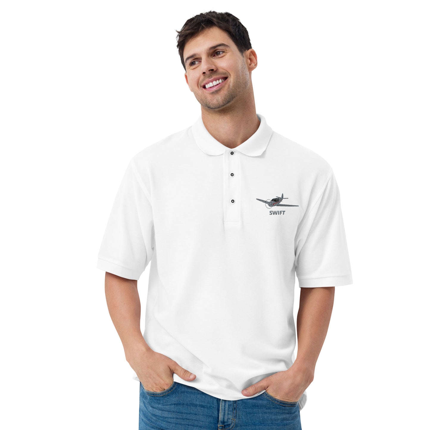 SWIFT Embroidered Men's Premium Aviation Polo