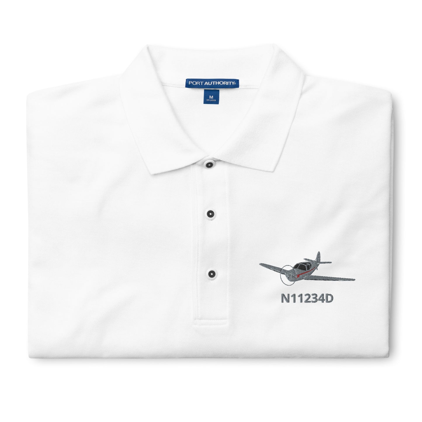 SWIFT CUSTOM N NUMBER Embroidered Men's Premium Aviation Polo