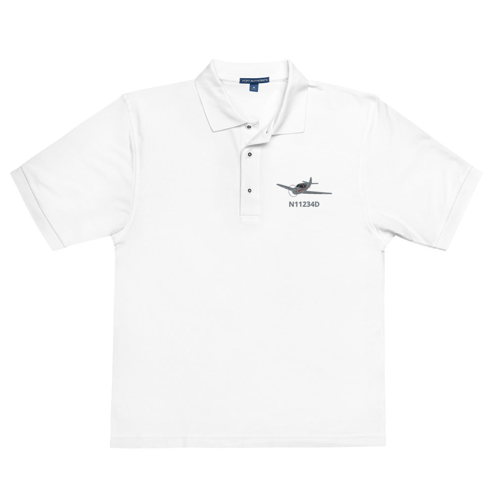 SWIFT CUSTOM N NUMBER Embroidered Men's Premium Aviation Polo