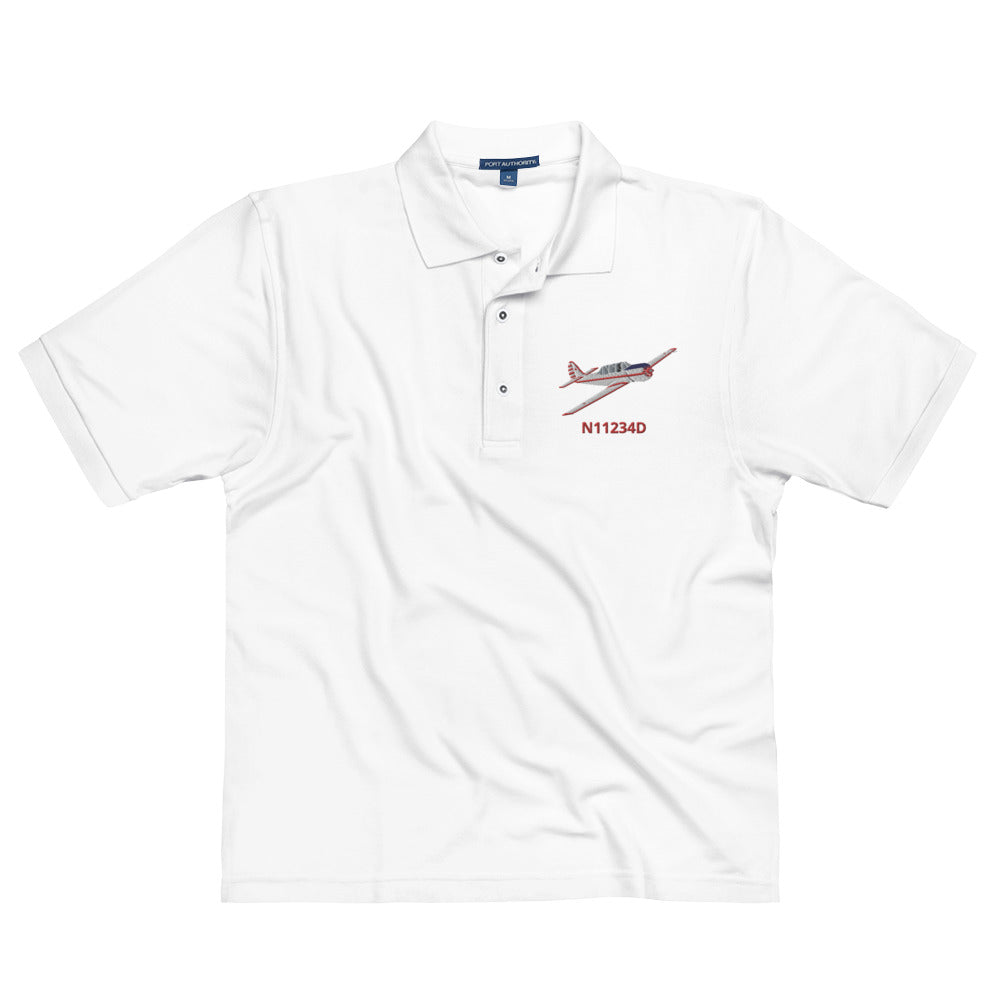 Yak-52 CUSTOM N Number embroidered Men's Premium Aviation Polo