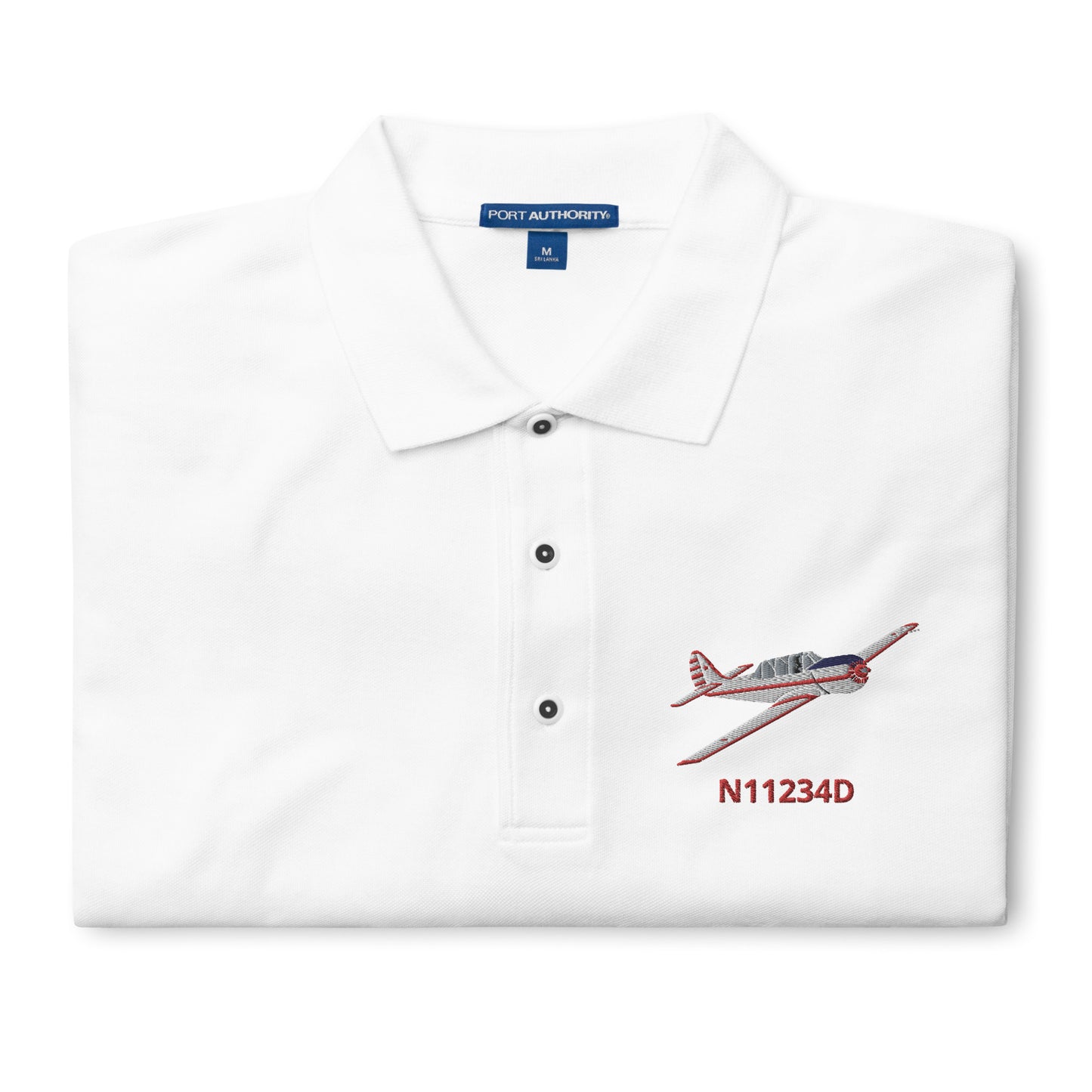 Yak-52 CUSTOM N Number embroidered Men's Premium Aviation Polo