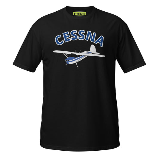 CESSNA 140 White-blue aircraft Soft Short-Sleeve Unisex T-Shirt
