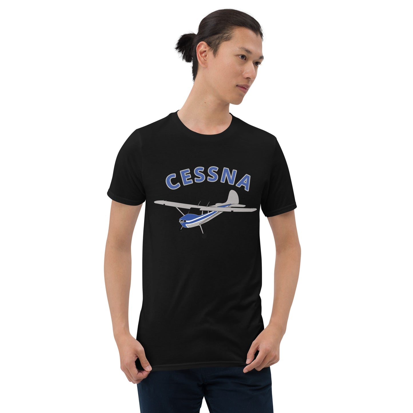 CESSNA 170 polished grey-blue Soft  Short-Sleeve Unisex Aviation T-Shirt