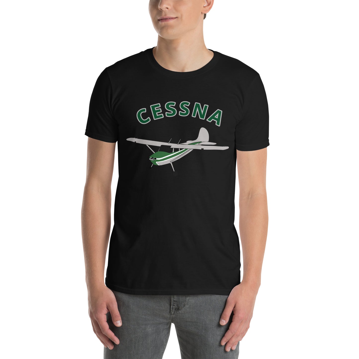 CESSNA 170 polished grey-green Soft  Short-Sleeve Unisex Aviation T-Shirt