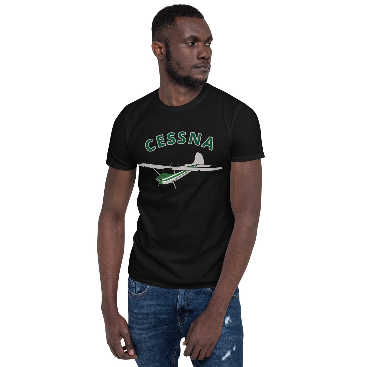 CESSNA 170 polished grey-green Soft  Short-Sleeve Unisex Aviation T-Shirt