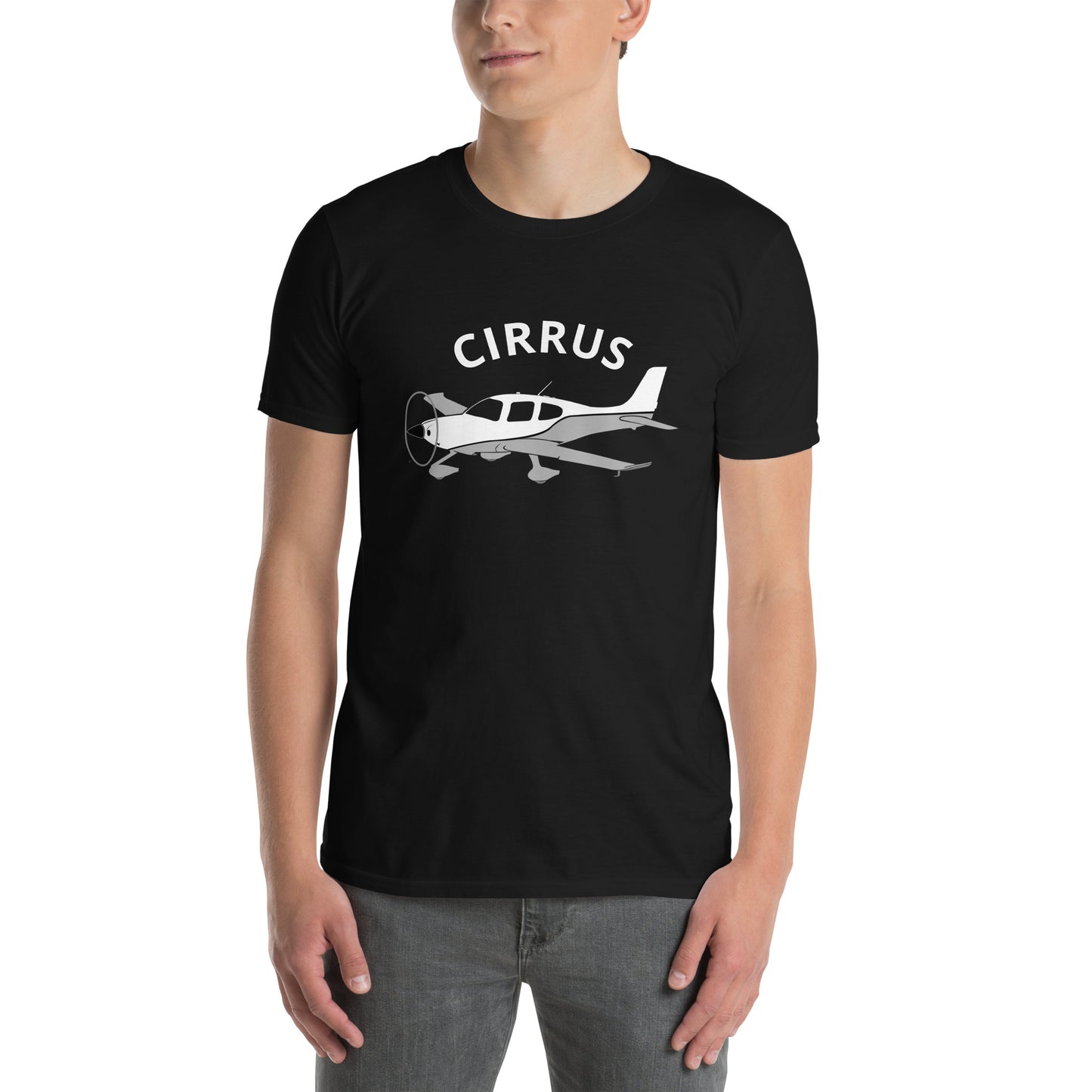 CIRRUS graphic grey - white Short-Sleeve classic fit aviation T-Shirt