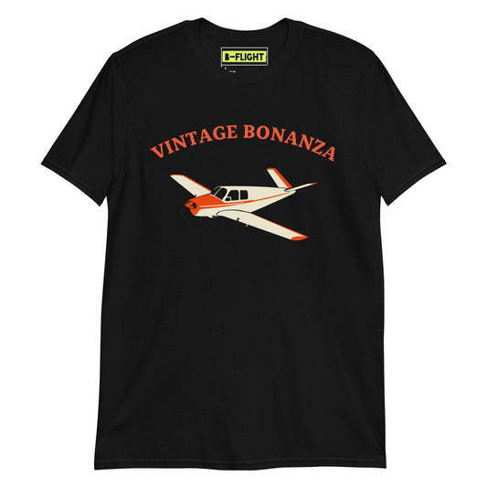 V-TAIL BONANZA Vintage Red Printed Short-Sleeve Unisex Classic Fit Aviation T-Shirt
