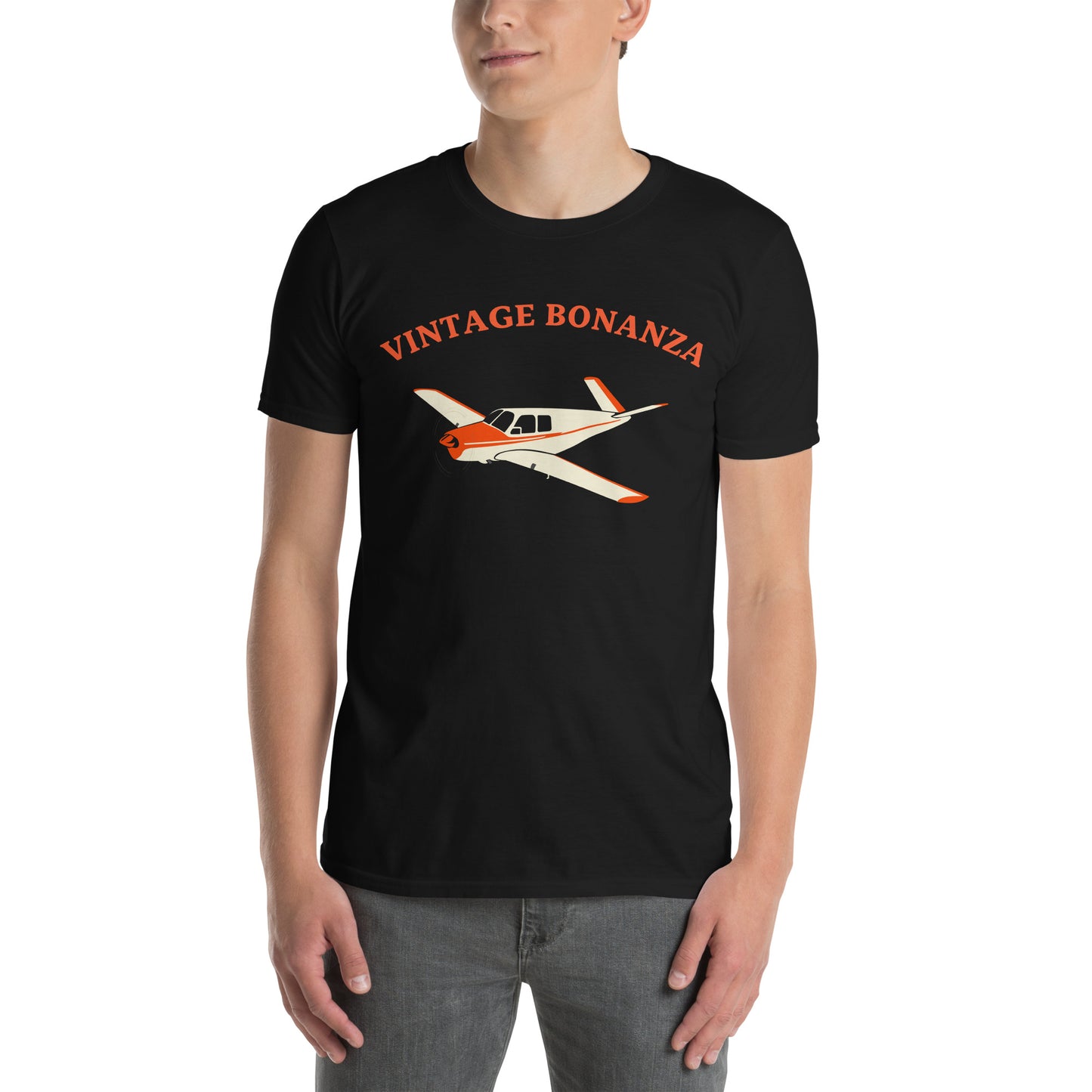 V-TAIL BONANZA Vintage Red Printed Short-Sleeve Unisex Classic Fit Aviation T-Shirt