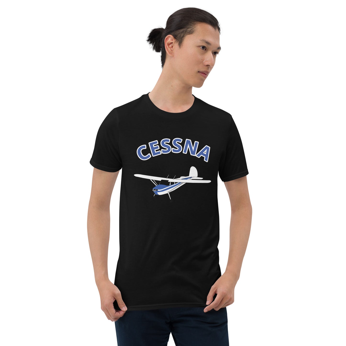 CESSNA 140 white - blue aircraft Classic fit Men's aviation tee.