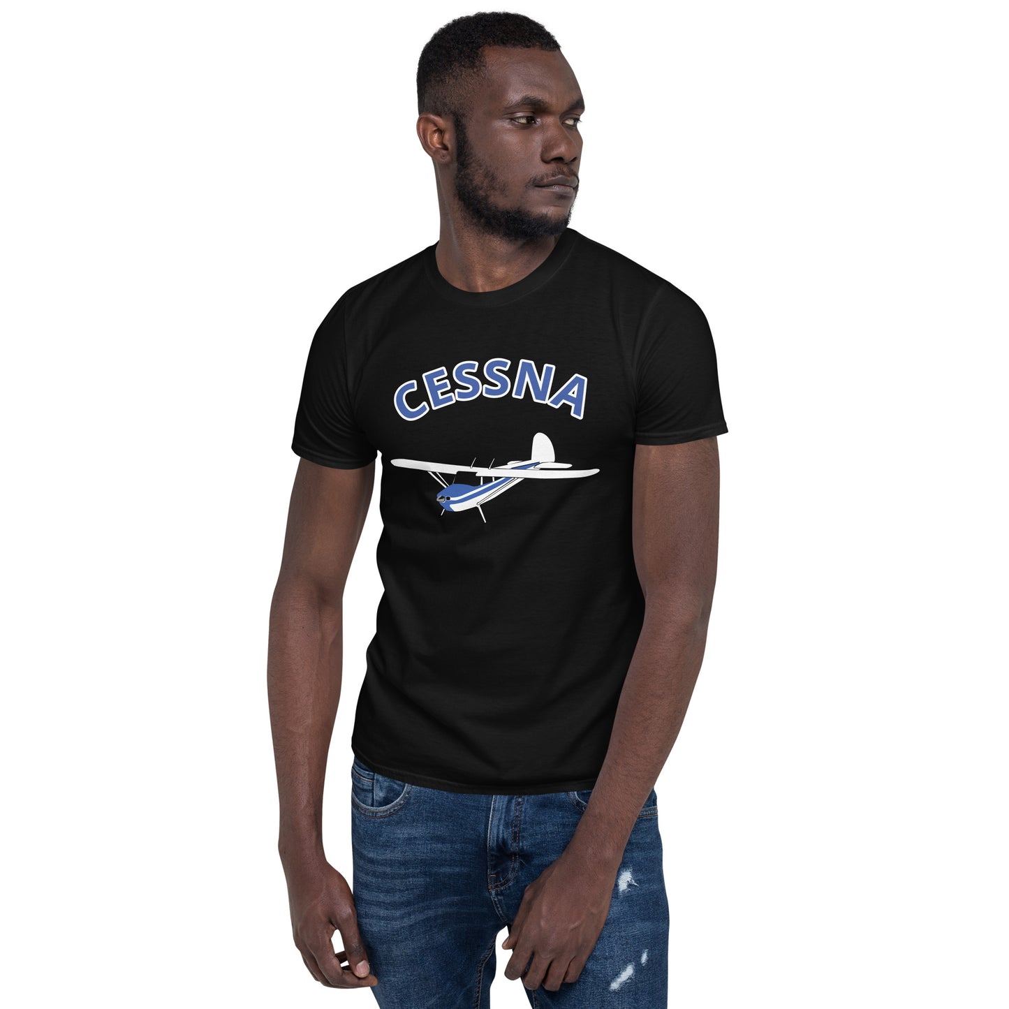 CESSNA 140 white - blue aircraft Classic fit Men's aviation tee.