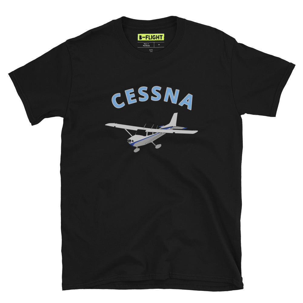 CESSNA 172 Skyhawk  polished grey-blue Soft Short-Sleeve Unisex Aviation T-Shirt