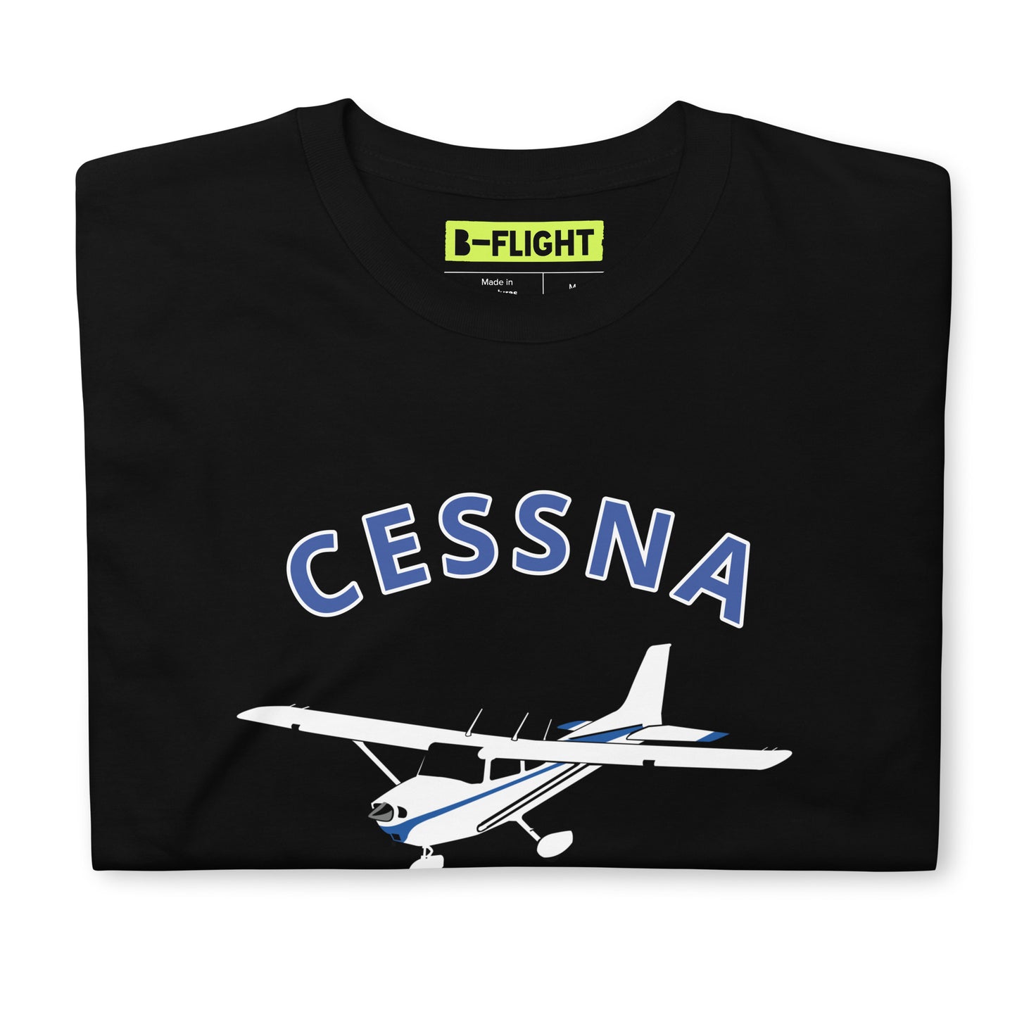 CESSNA 172 Skyhawk White - Blue Soft Short-Sleeve Unisex Aviation T-Shirt