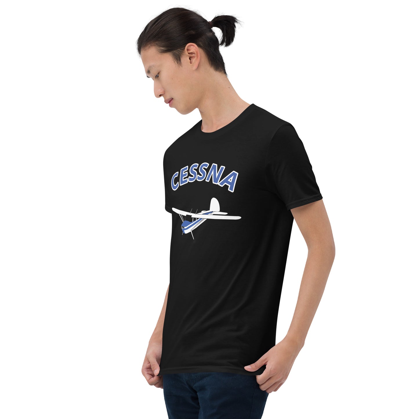 CESSNA 140 white - blue aircraft Classic fit Men's aviation tee.