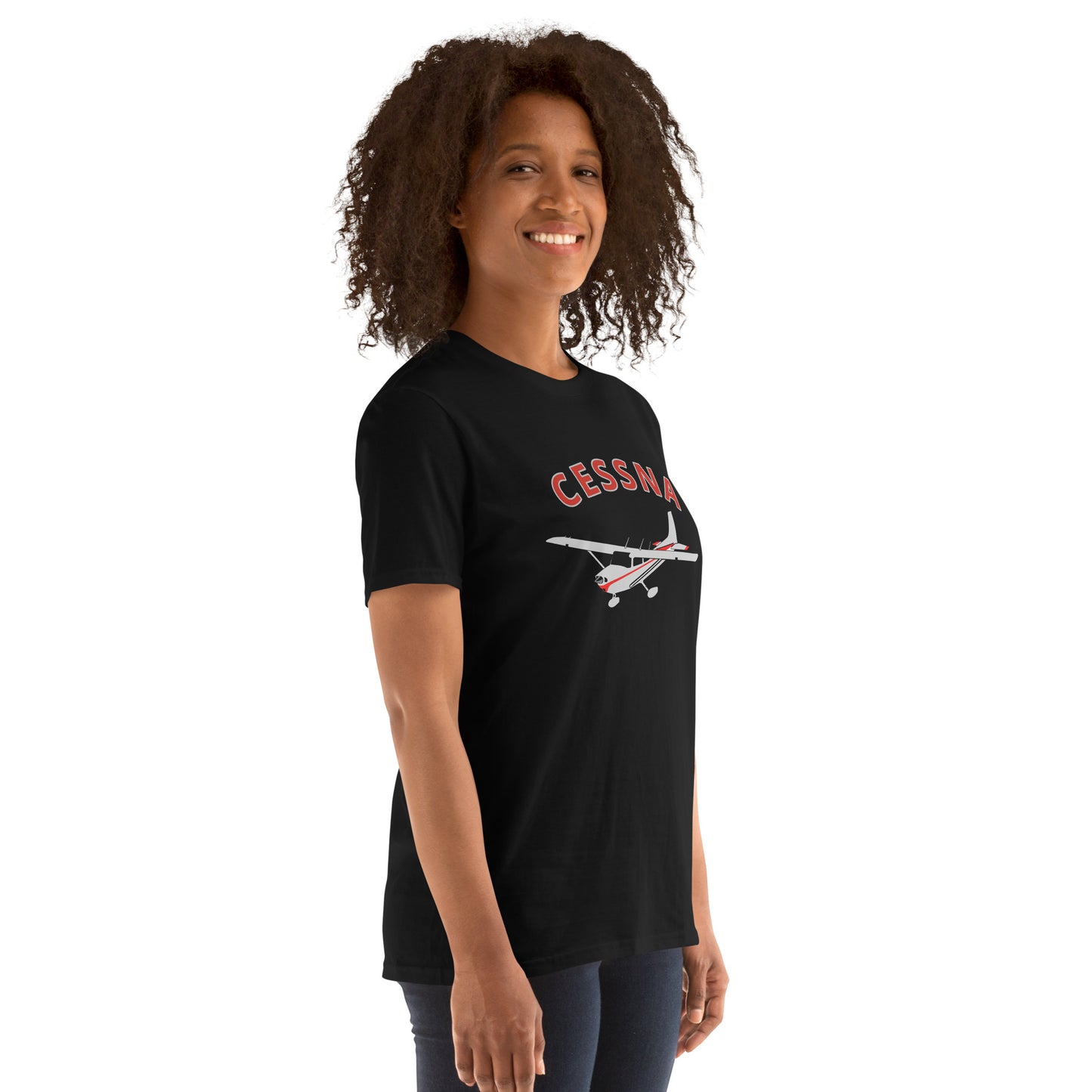 CESSNA 172 Skyhawk polished grey-red Soft Short-Sleeve Unisex Aviation T-Shirt