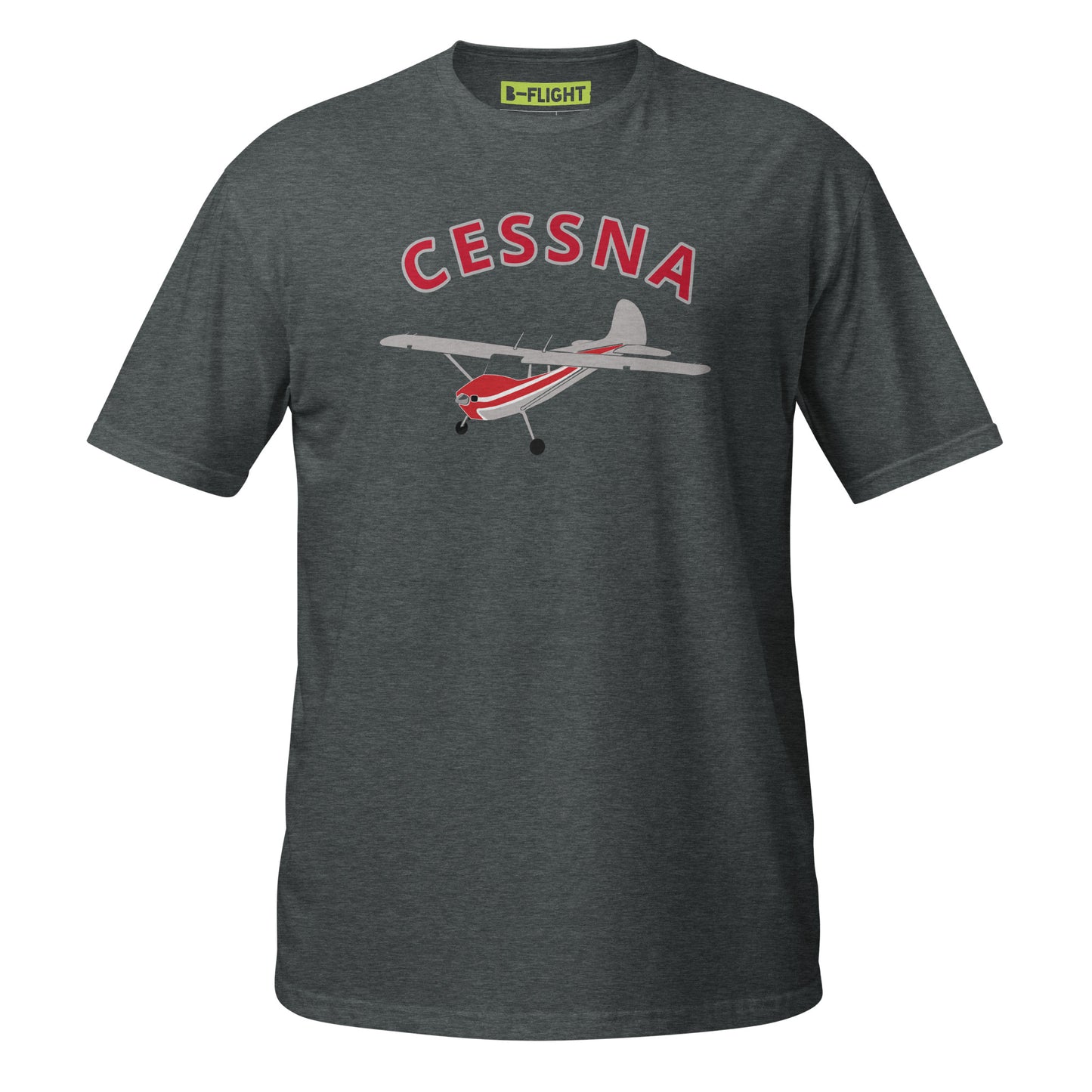 CESSNA 170 polished grey-red Soft  Short-Sleeve Unisex Aviation T-Shirt