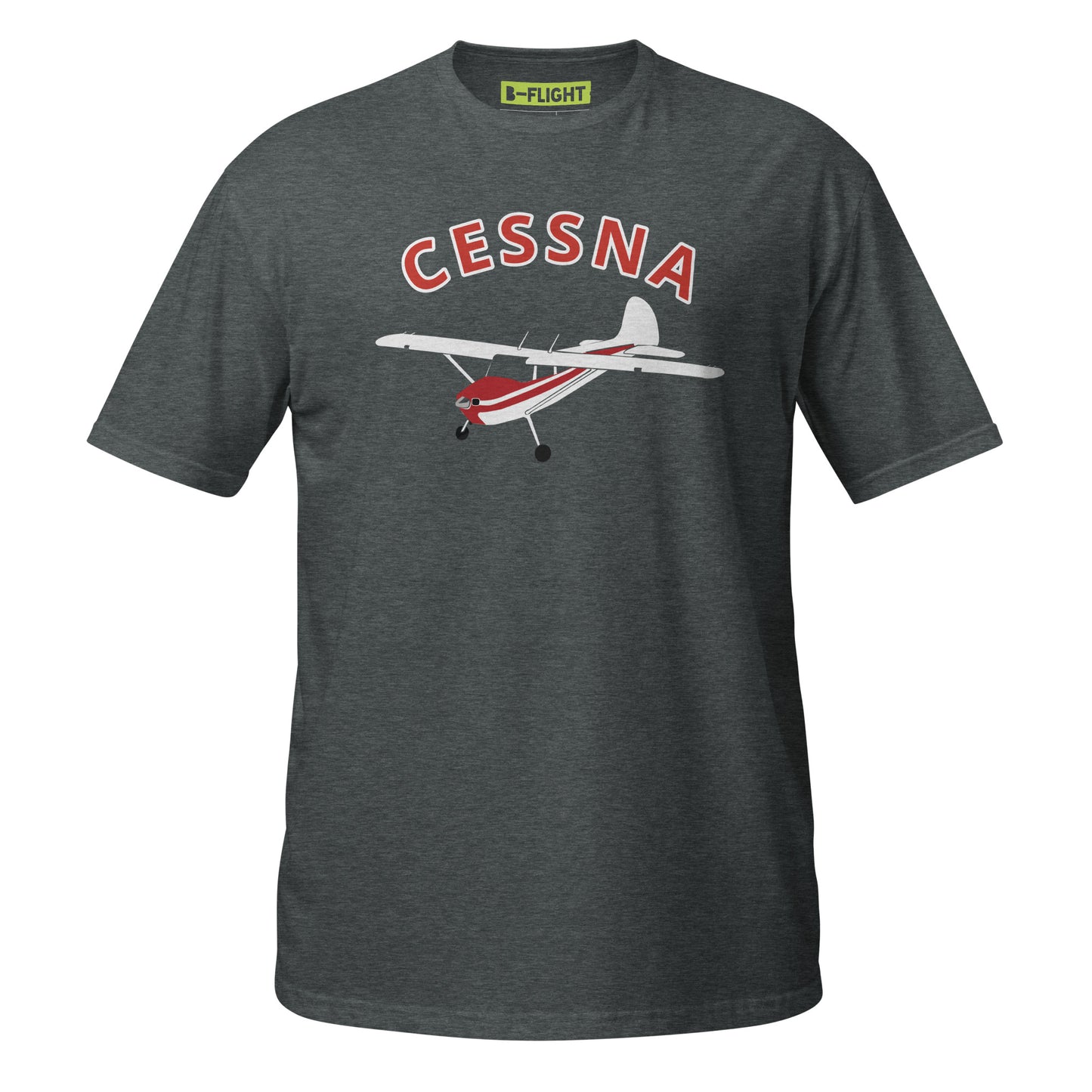 CESSNA 170 White - Red Soft  Short-Sleeve Unisex Aviation T-Shirt