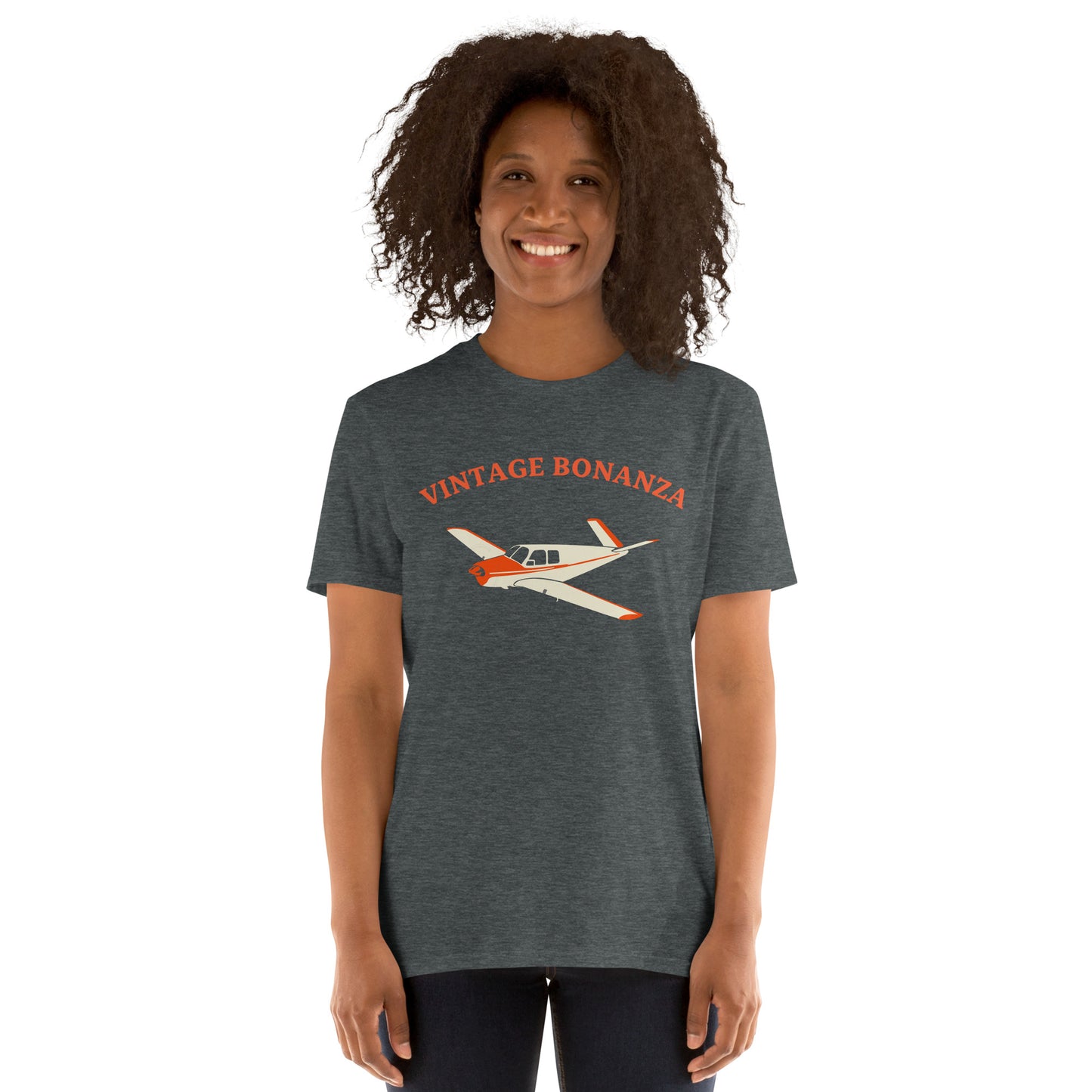 V-TAIL BONANZA Vintage Red Printed Short-Sleeve Unisex Classic Fit Aviation T-Shirt