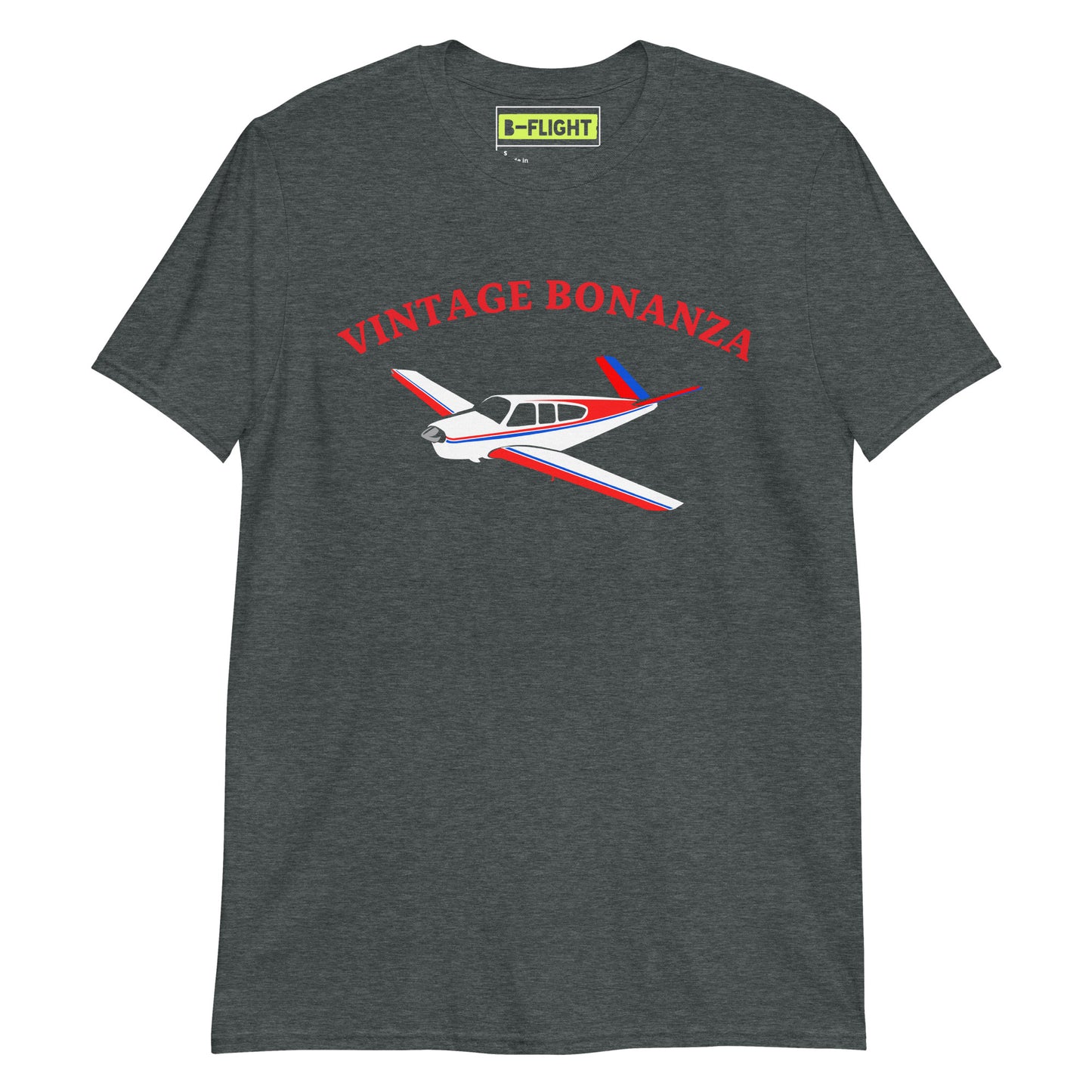 V-TAIL BONANZA Vintage Tri-color 1 stripe Printed Short-Sleeve Unisex Classic Fit Aviation T-Shirt