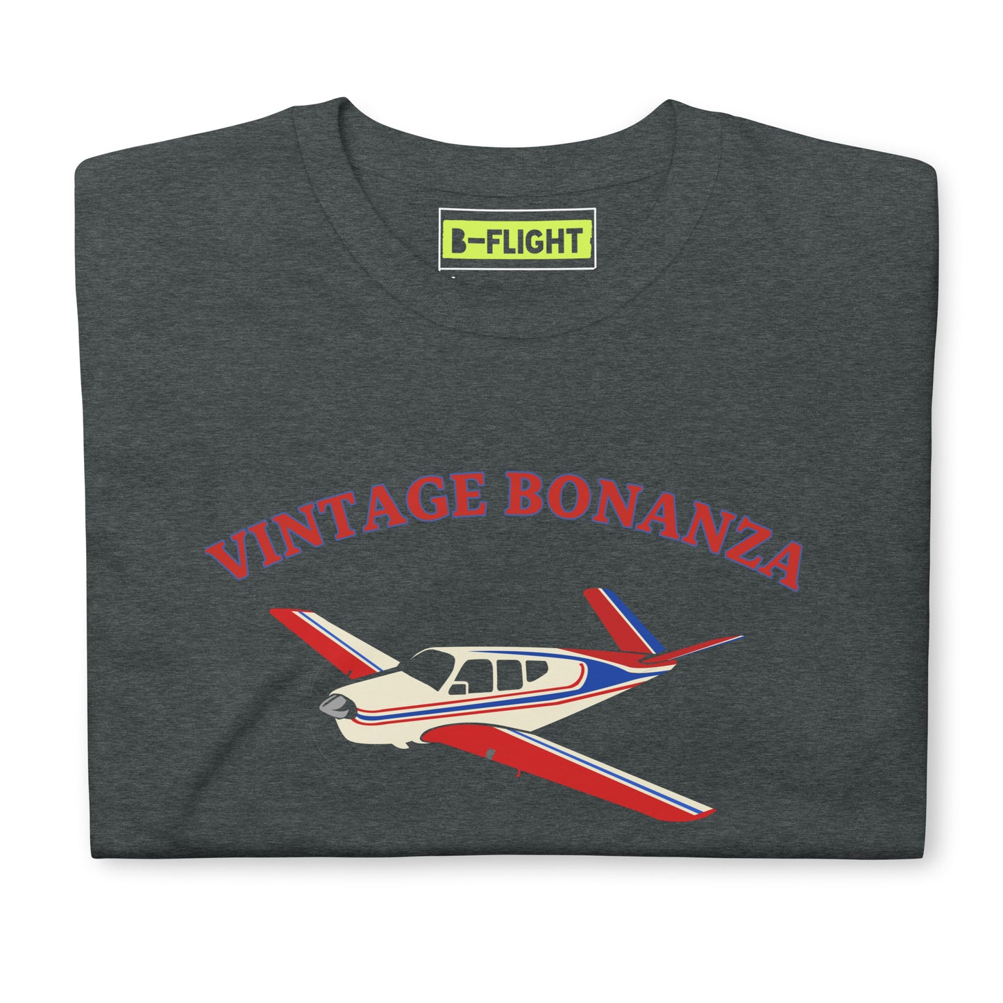 V-TAIL BONANZA Vintage tri-color 2 stripe Printed Short-Sleeve Unisex Classic Fit Aviation T-Shirt