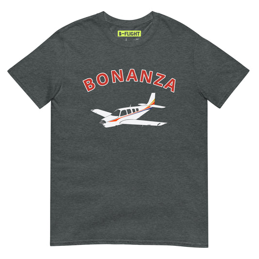 BONANZA A36  White with Stripe Graphic Short-Sleeve Unisex classic fit aviation T-Shirt.