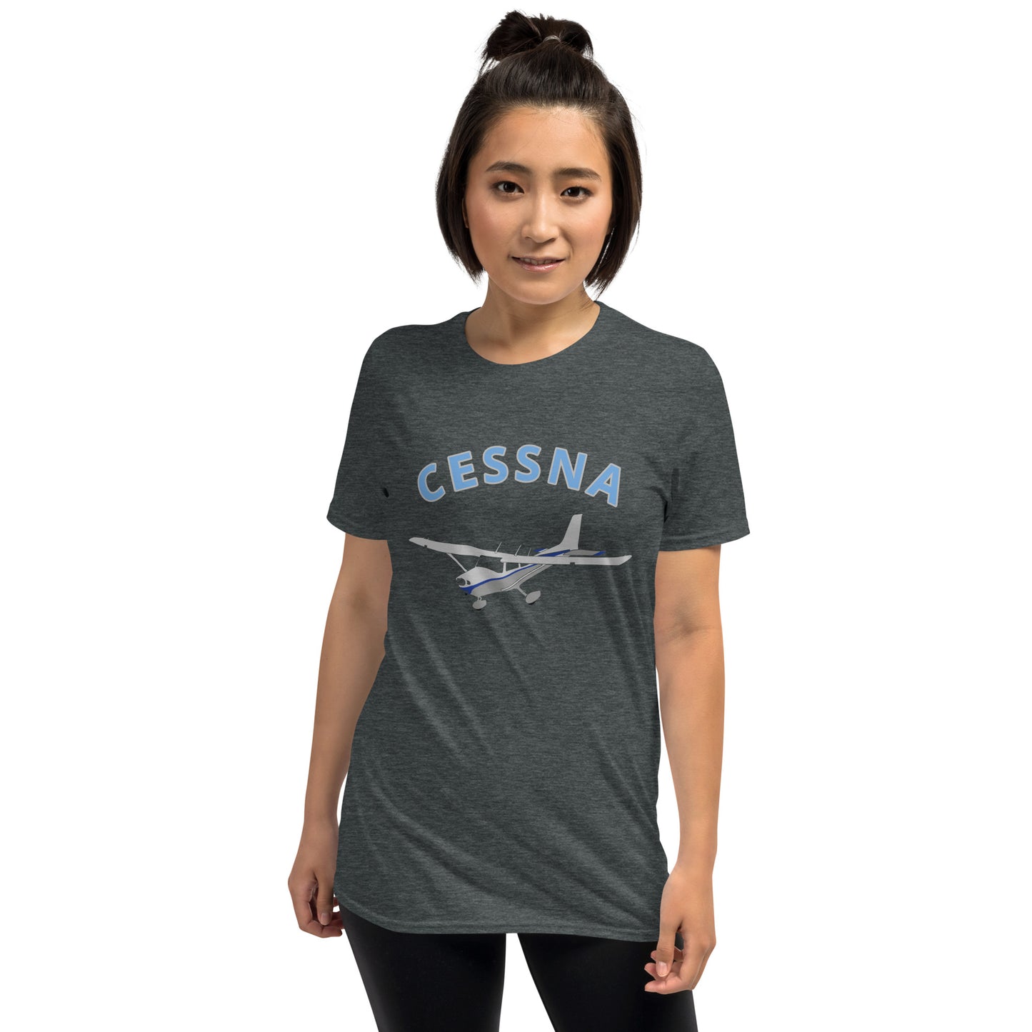 CESSNA 172 Skyhawk  polished grey-blue Soft Short-Sleeve Unisex Aviation T-Shirt