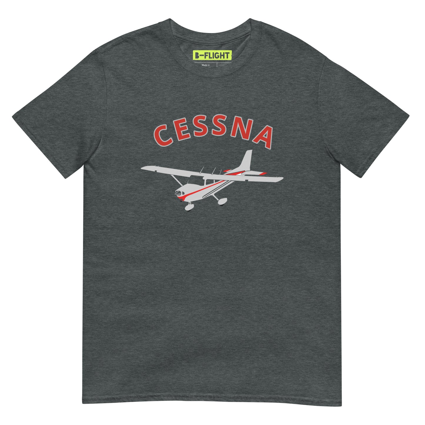 CESSNA 172 Skyhawk polished grey-red Soft Short-Sleeve Unisex Aviation T-Shirt