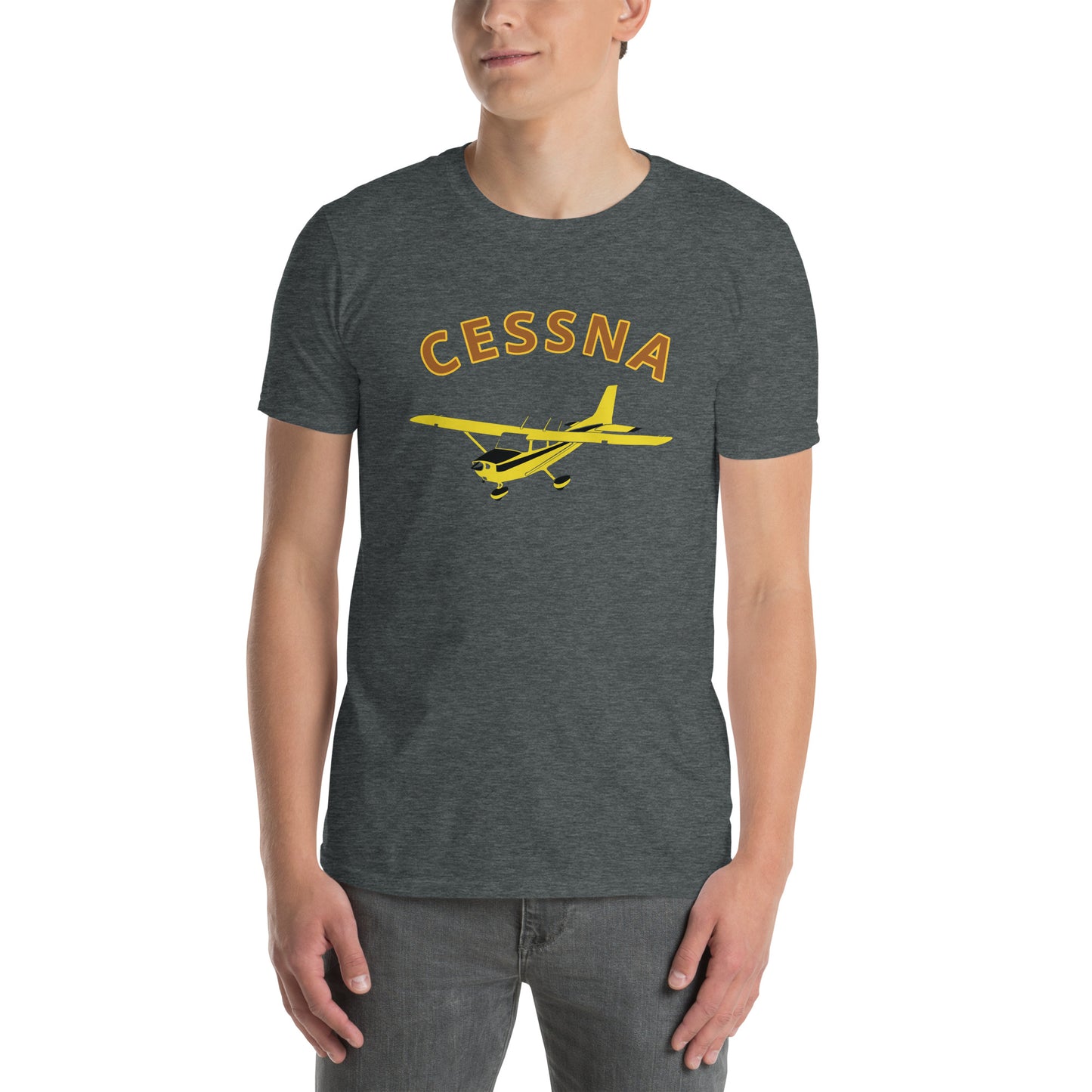 CESSNA 172 Skyhawk retro yellow Soft Short-Sleeve Unisex Aviation T-Shirt