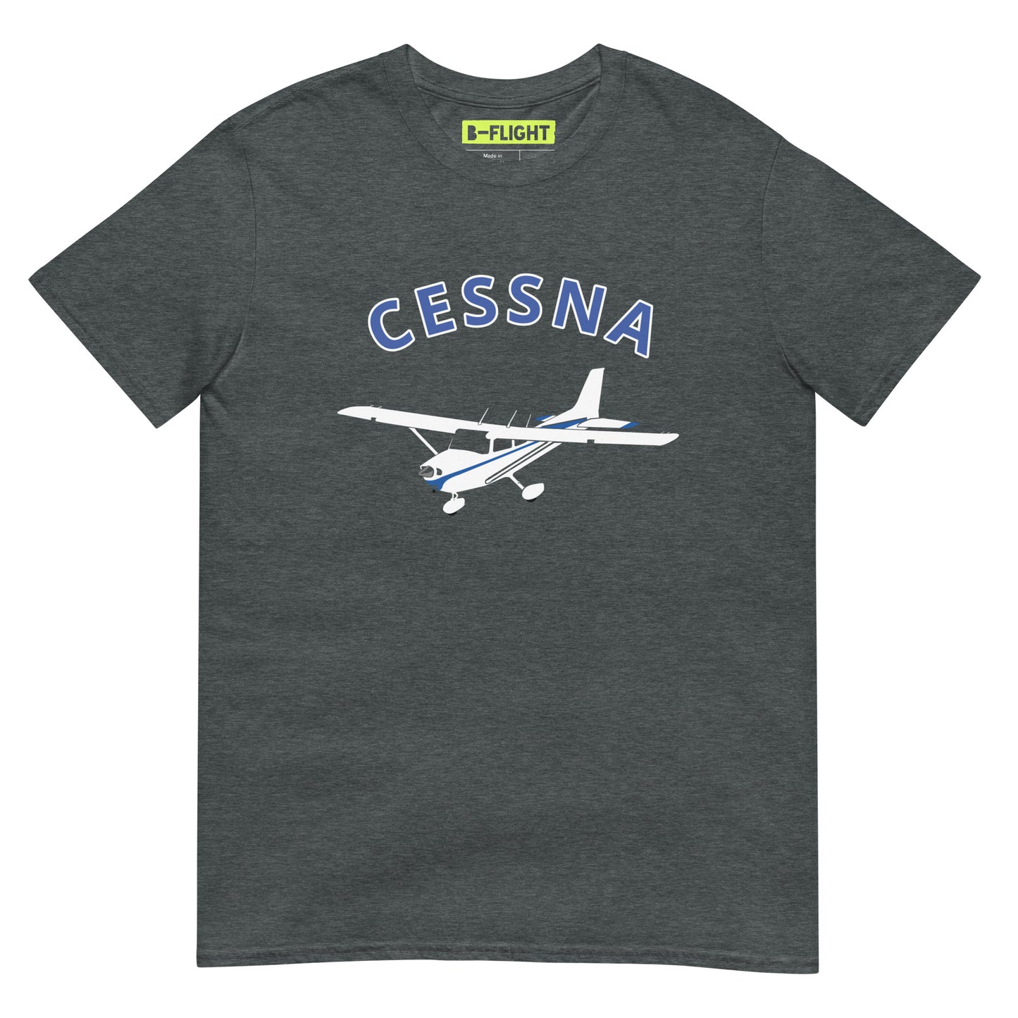 CESSNA 172 Skyhawk White - Blue Soft Short-Sleeve Unisex Aviation T-Shirt