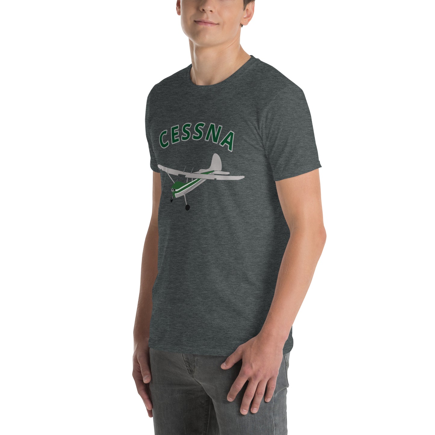 CESSNA 170 polished grey-green Soft  Short-Sleeve Unisex Aviation T-Shirt