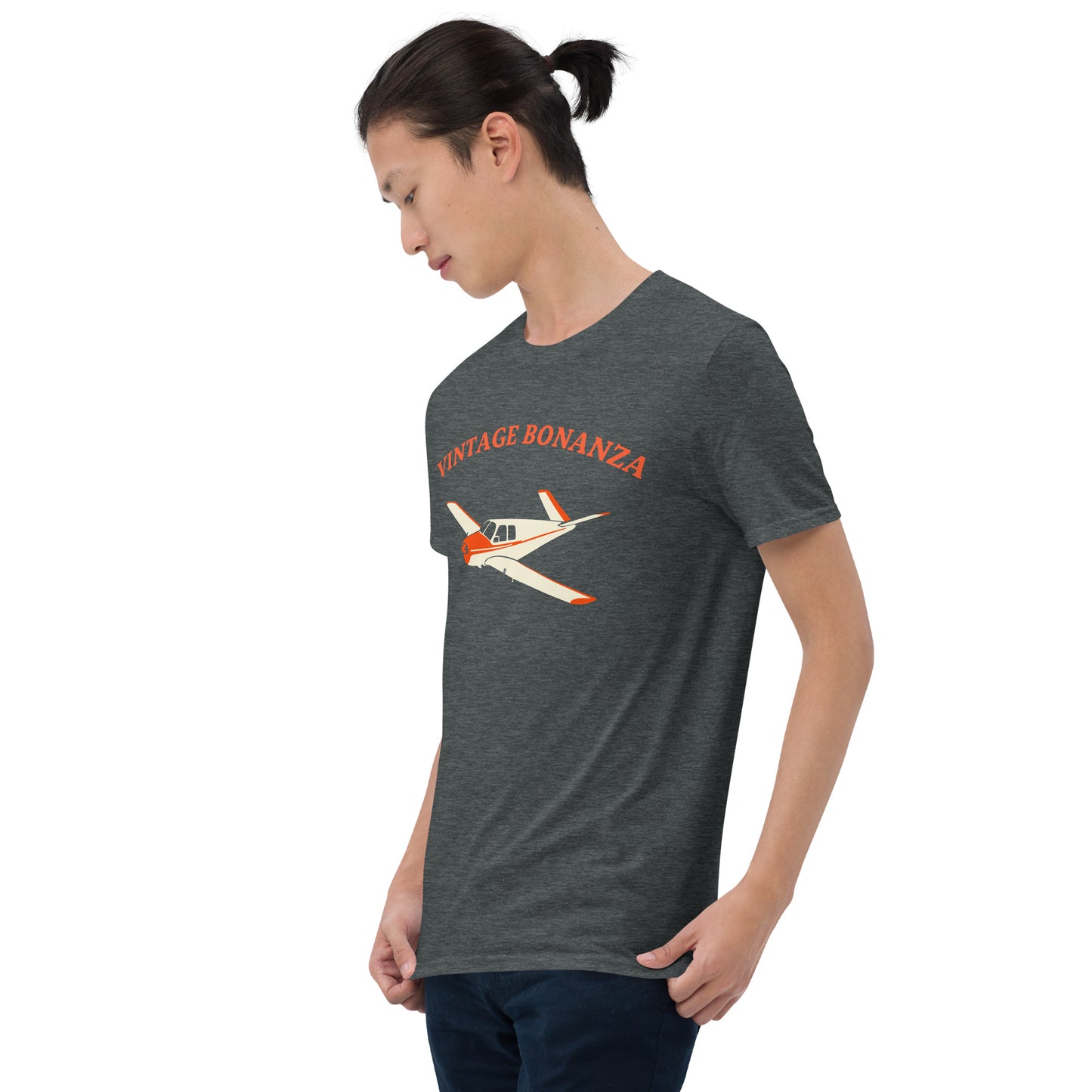 V-TAIL BONANZA Vintage Red Printed Short-Sleeve Unisex Classic Fit Aviation T-Shirt