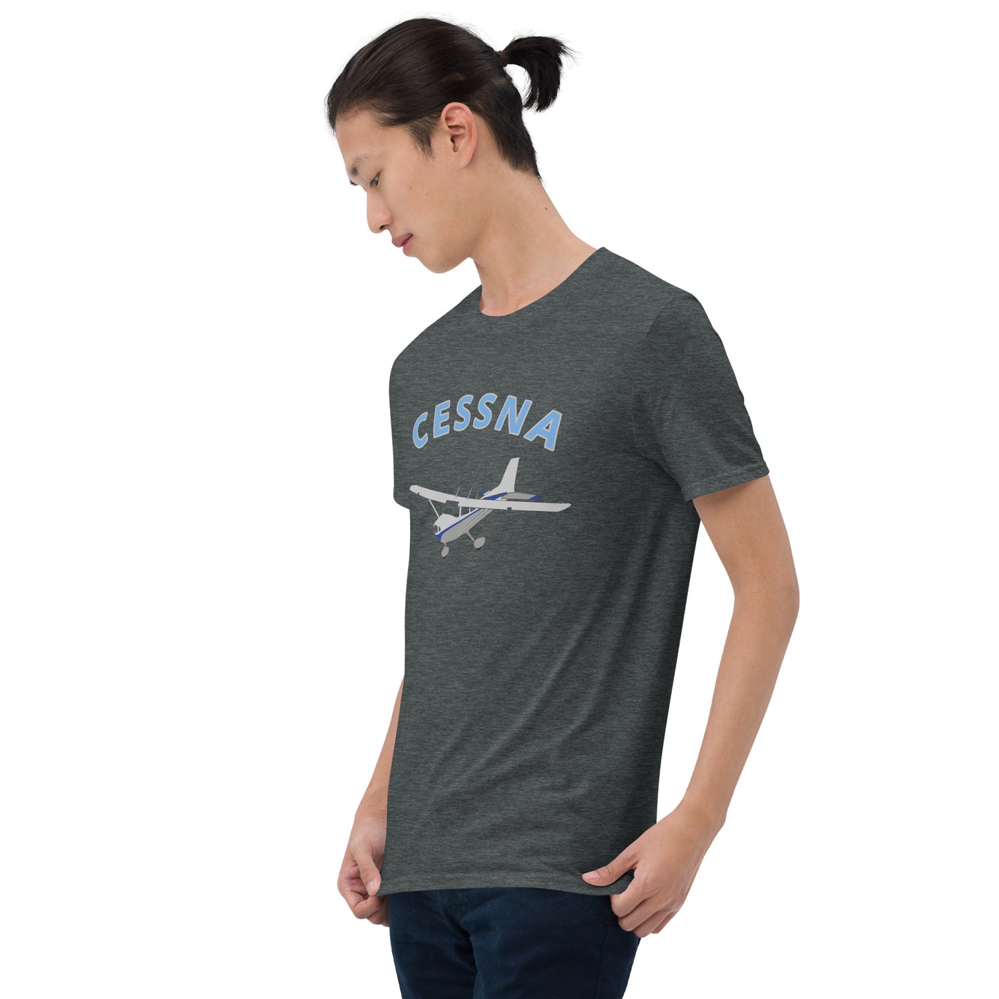 CESSNA 172 Skyhawk  polished grey-blue Soft Short-Sleeve Unisex Aviation T-Shirt