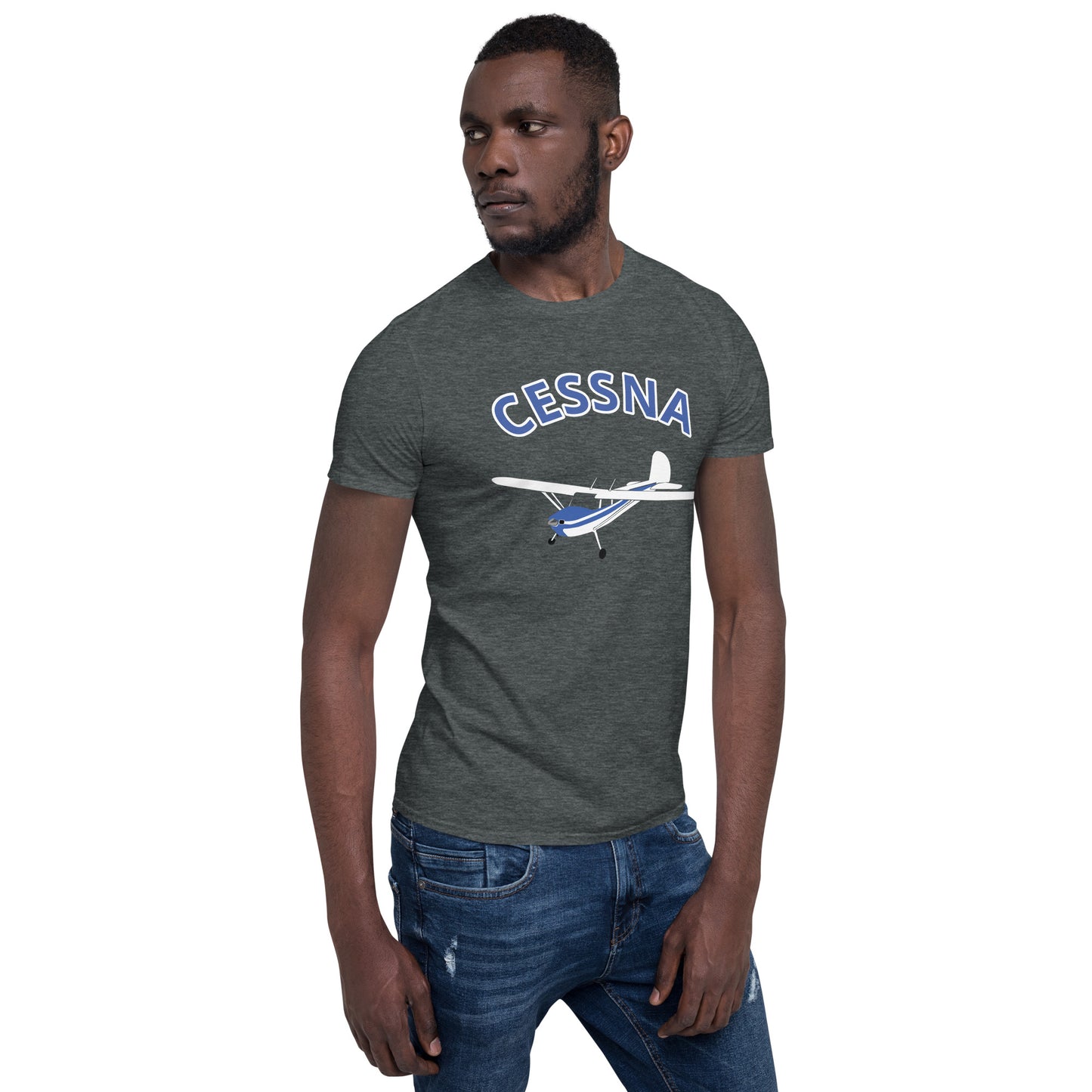 CESSNA 140 white - blue aircraft Classic fit Men's aviation tee.