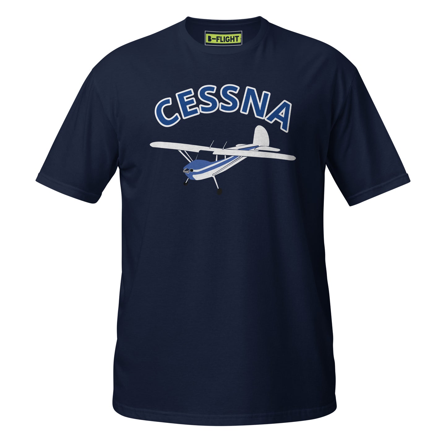 CESSNA 140 White-blue aircraft Soft Short-Sleeve Unisex T-Shirt