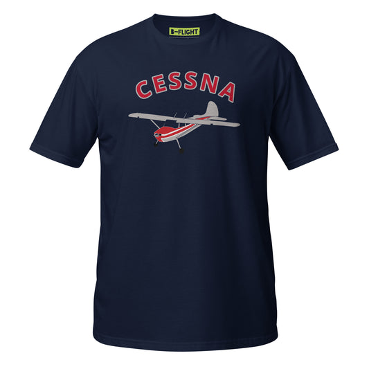 CESSNA 170 polished grey-red Soft  Short-Sleeve Unisex Aviation T-Shirt