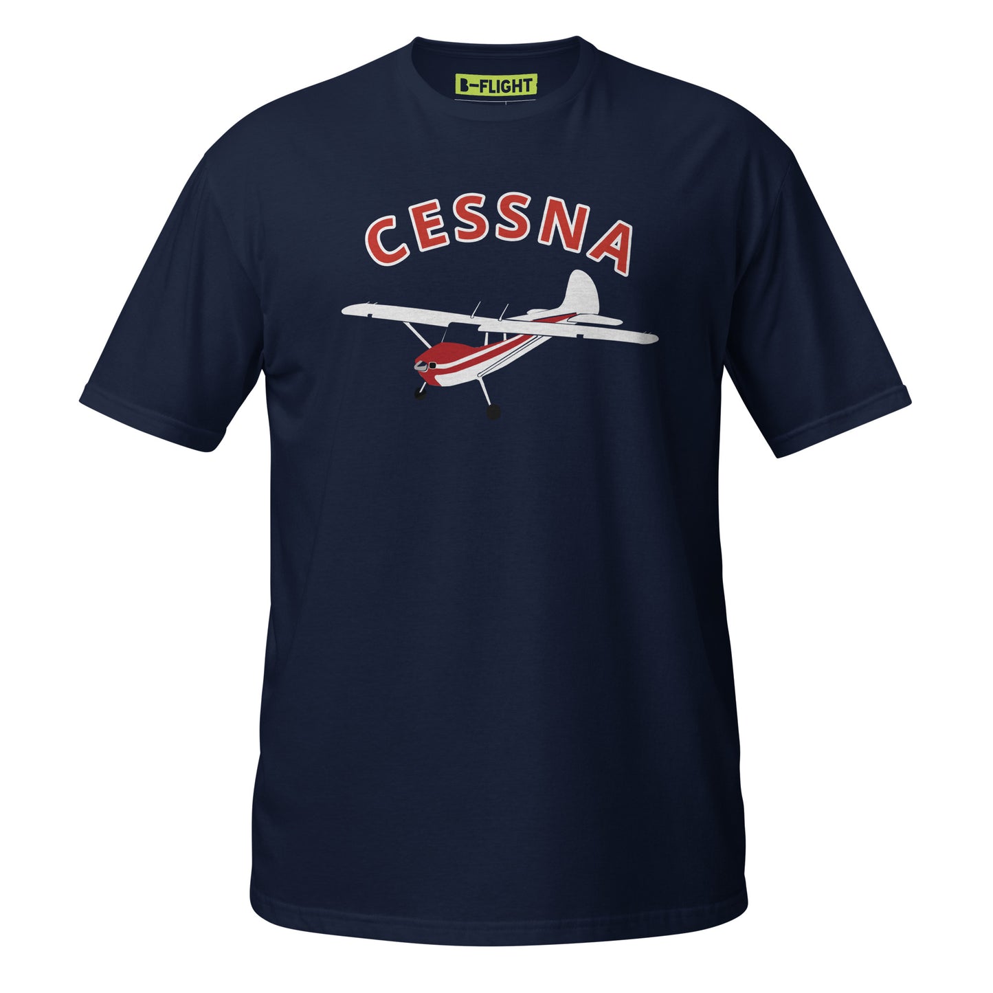 CESSNA 170 White - Red Soft  Short-Sleeve Unisex Aviation T-Shirt