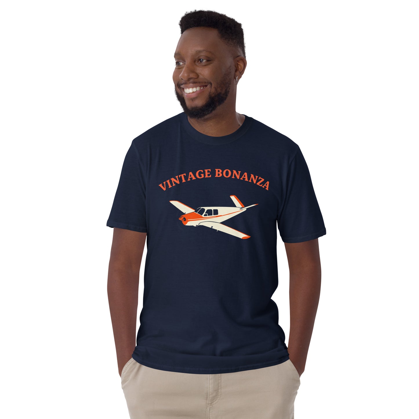 V-TAIL BONANZA Vintage Red Printed Short-Sleeve Unisex Classic Fit Aviation T-Shirt