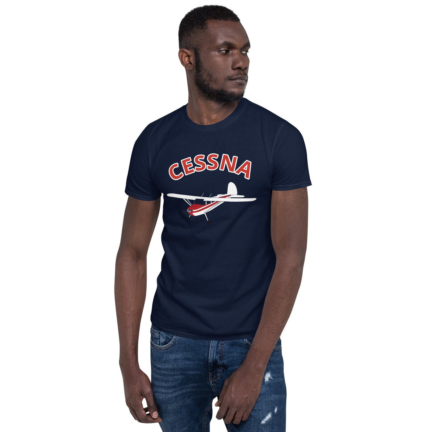 CESSNA 140 white - red aircraft Classic fit Men's aviation tee.