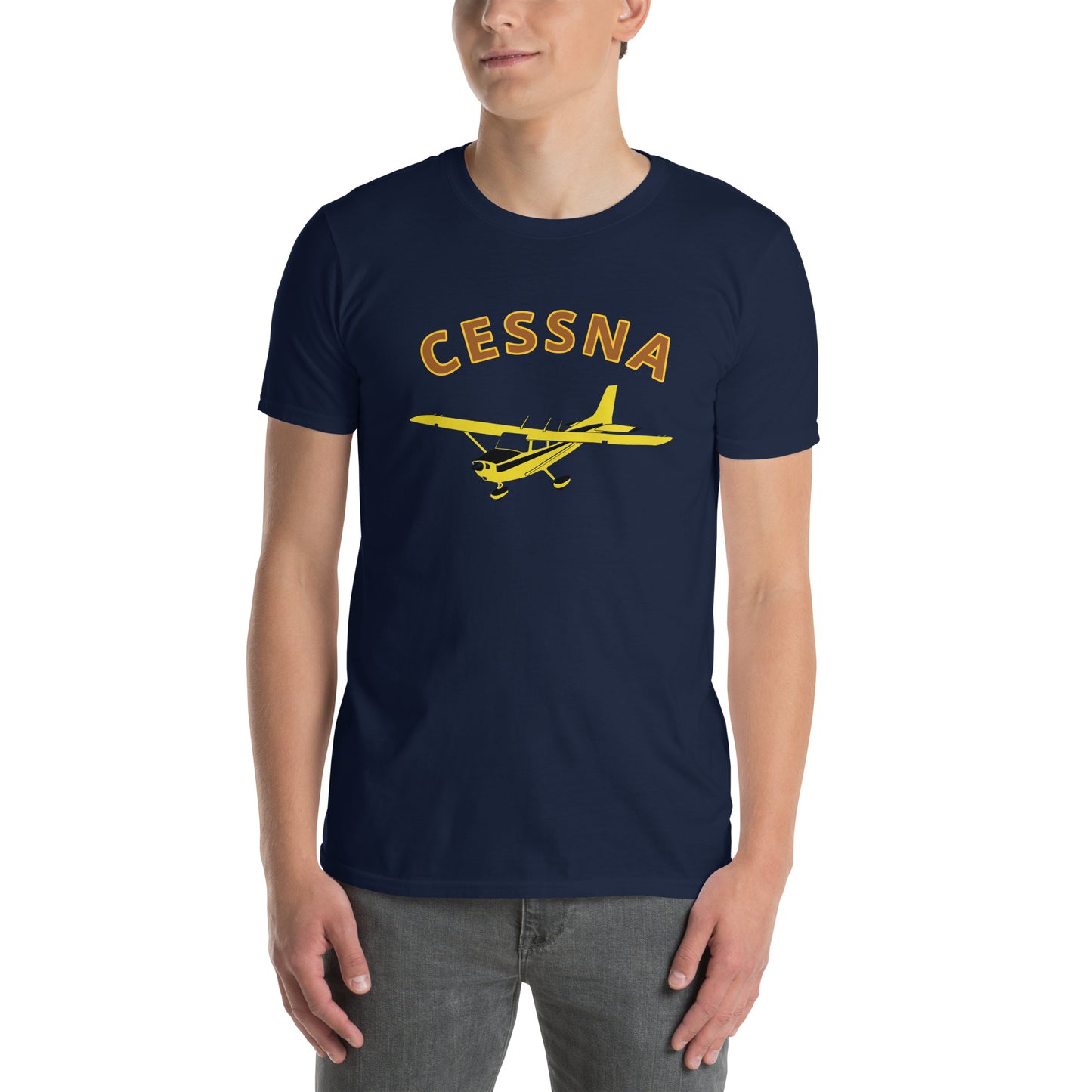 CESSNA 172 Skyhawk retro yellow Soft Short-Sleeve Unisex Aviation T-Shirt