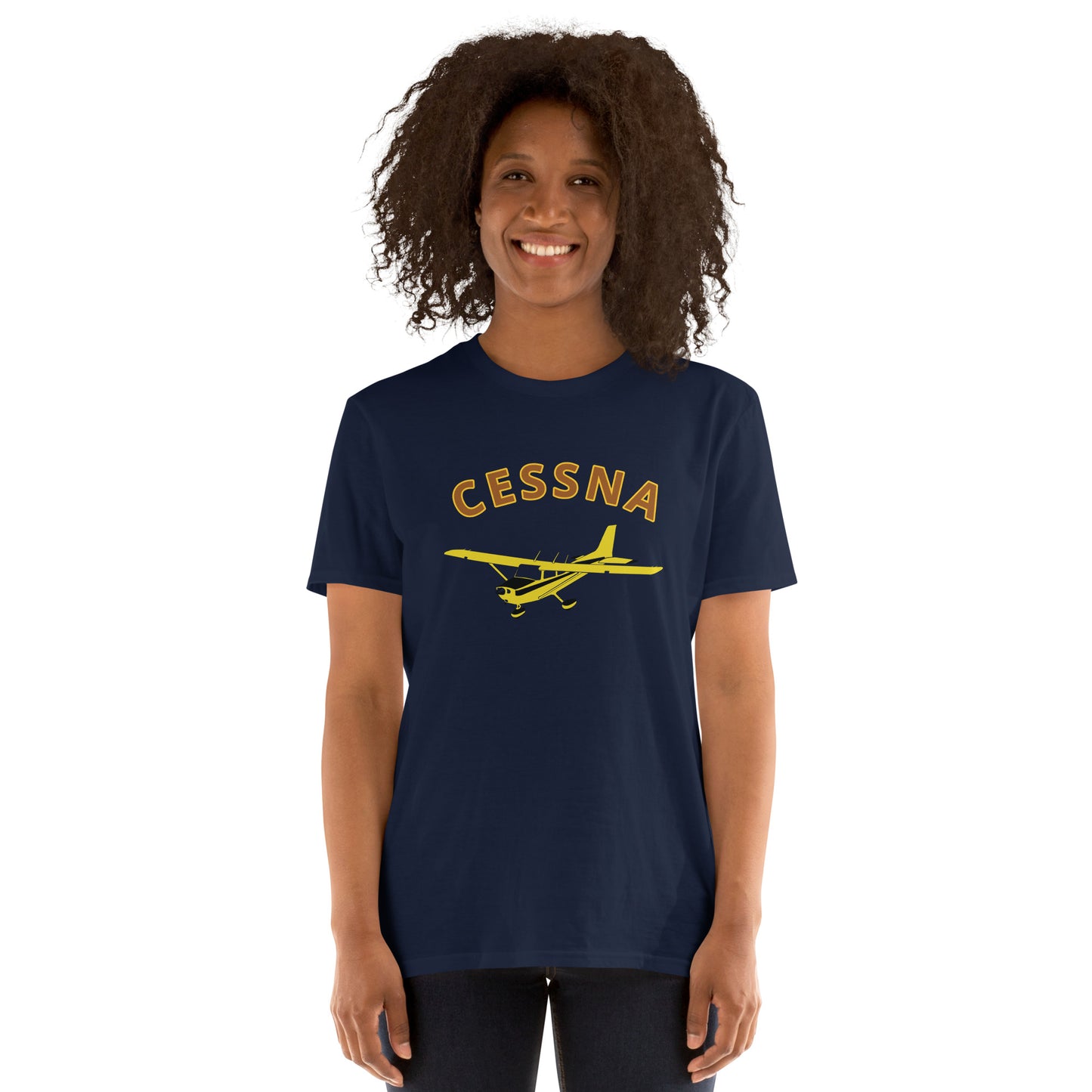 CESSNA 172 Skyhawk retro yellow Soft Short-Sleeve Unisex Aviation T-Shirt