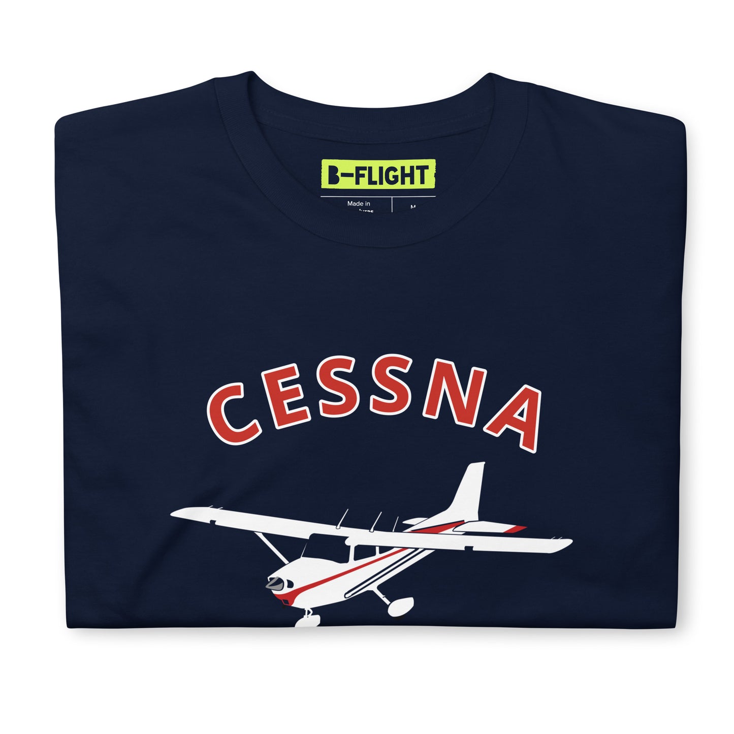 CESSNA 172 Skyhawk White - Red Soft Short-Sleeve Unisex Aviation T-Shirt