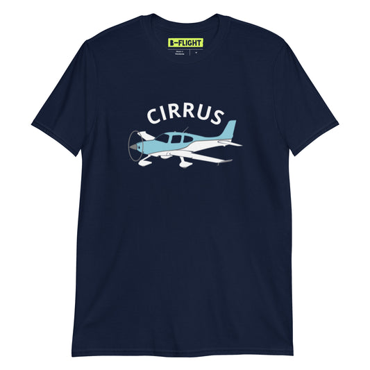 CIRRUS blue - white Short-Sleeve classic fit aviation T-Shirt