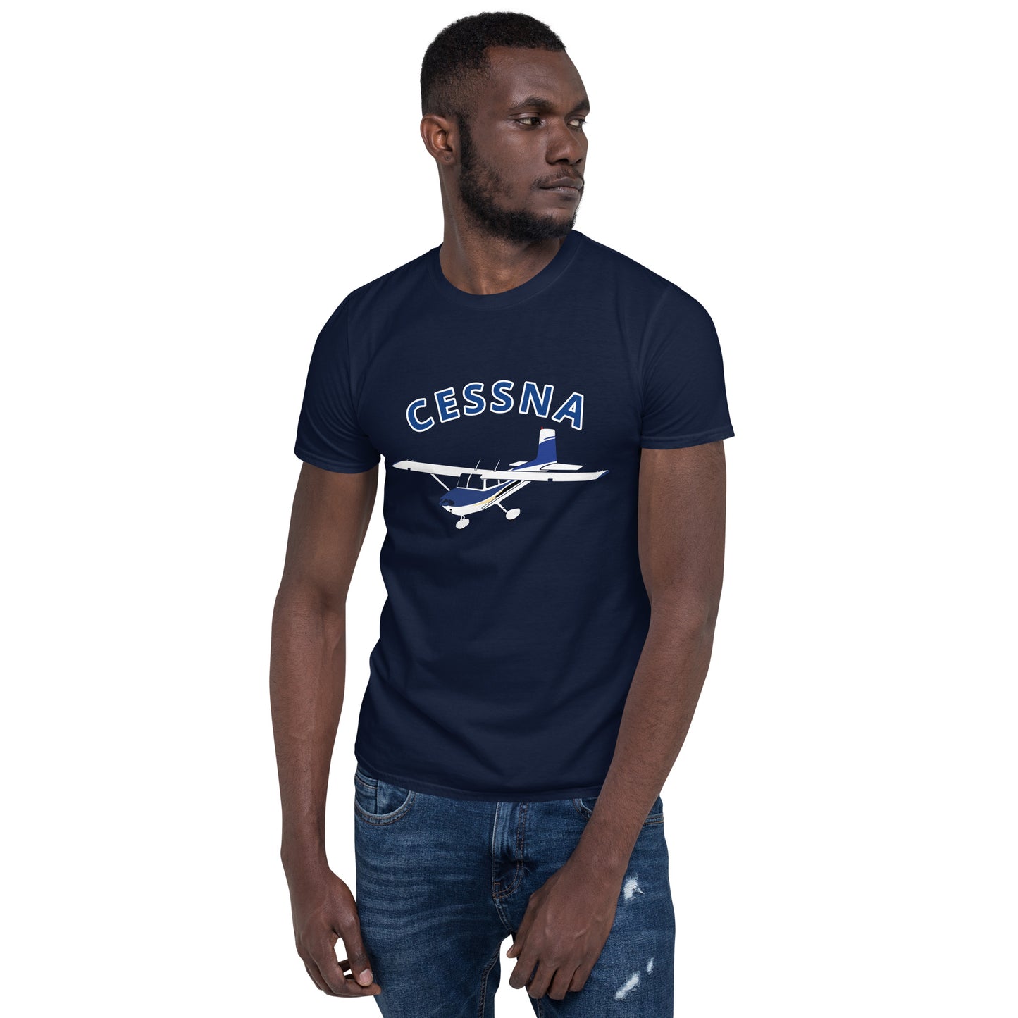 CESSNA 182 Straight tail  Short-Sleeve Unisex  Soft Aviation T-Shirt