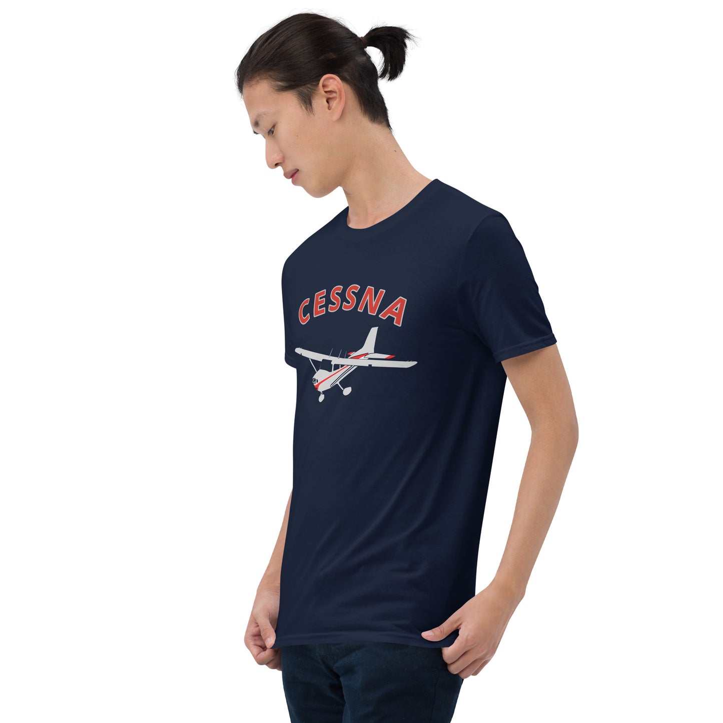 CESSNA 172 Skyhawk polished grey-red Soft Short-Sleeve Unisex Aviation T-Shirt