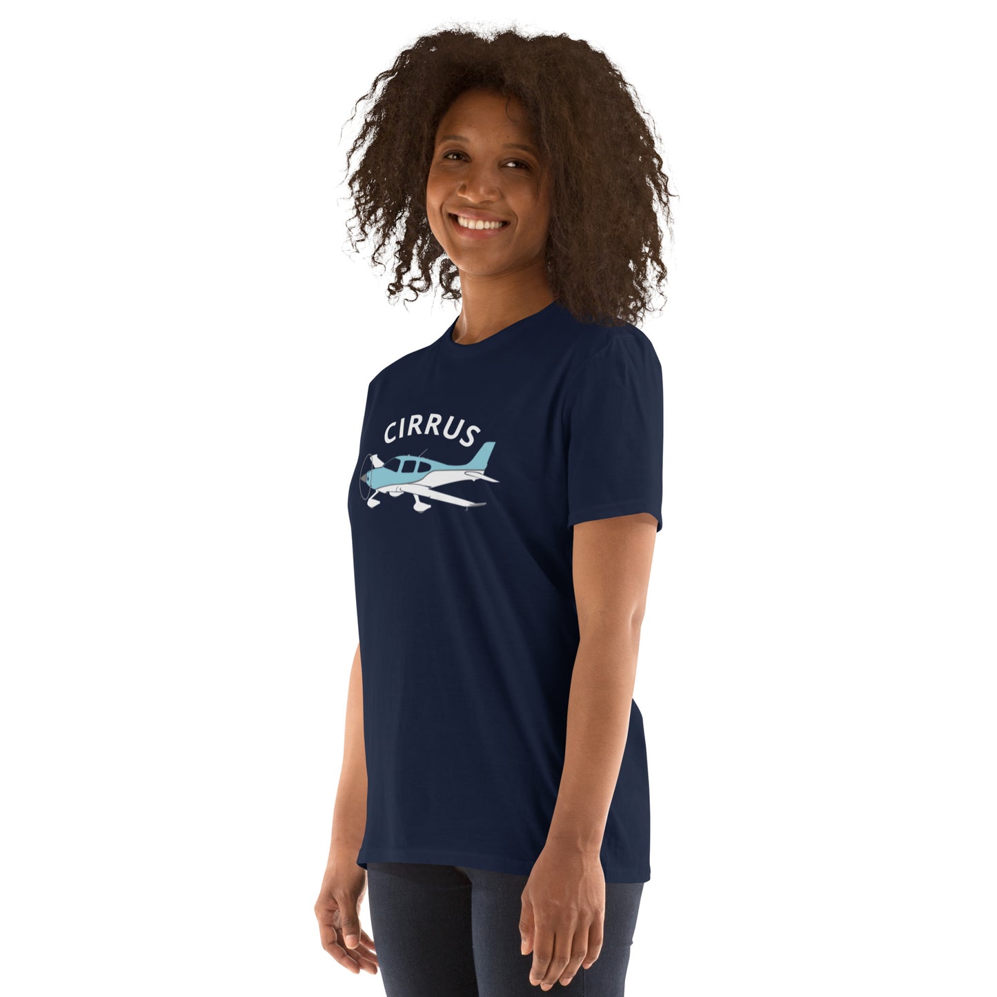 CIRRUS blue - white Short-Sleeve classic fit aviation T-Shirt