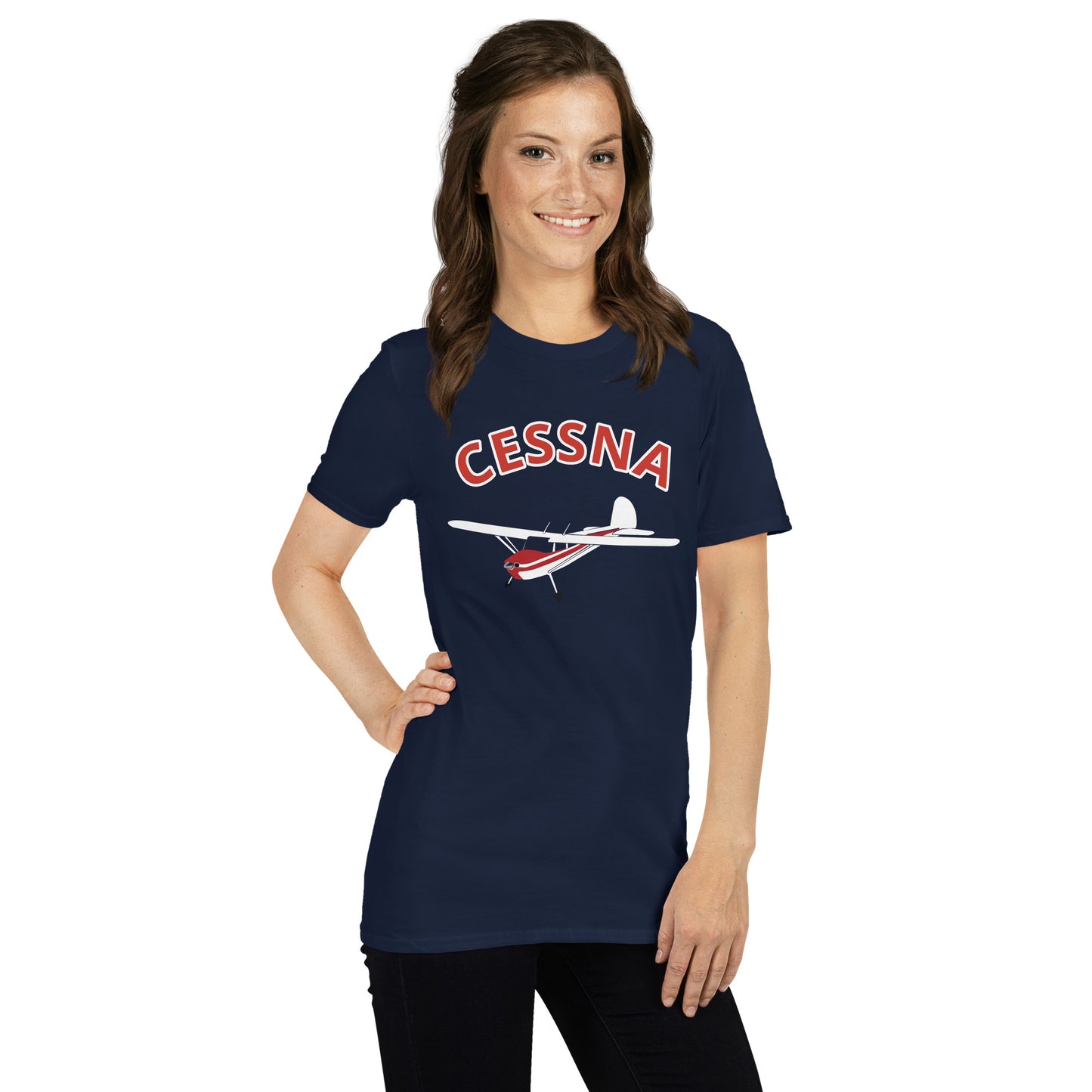 CESSNA 140 white - red aircraft Classic fit Men's aviation tee.