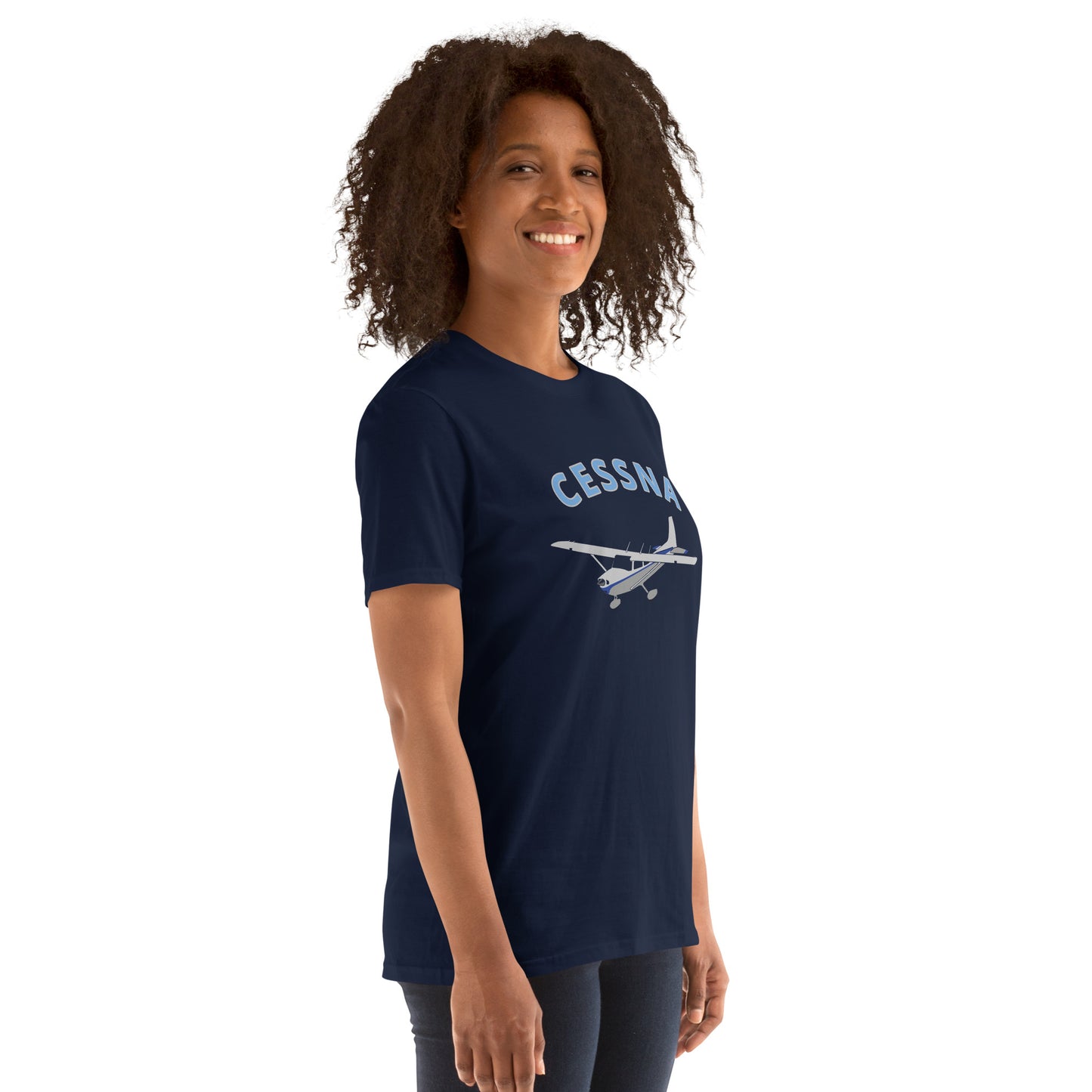 CESSNA 172 Skyhawk  polished grey-blue Soft Short-Sleeve Unisex Aviation T-Shirt