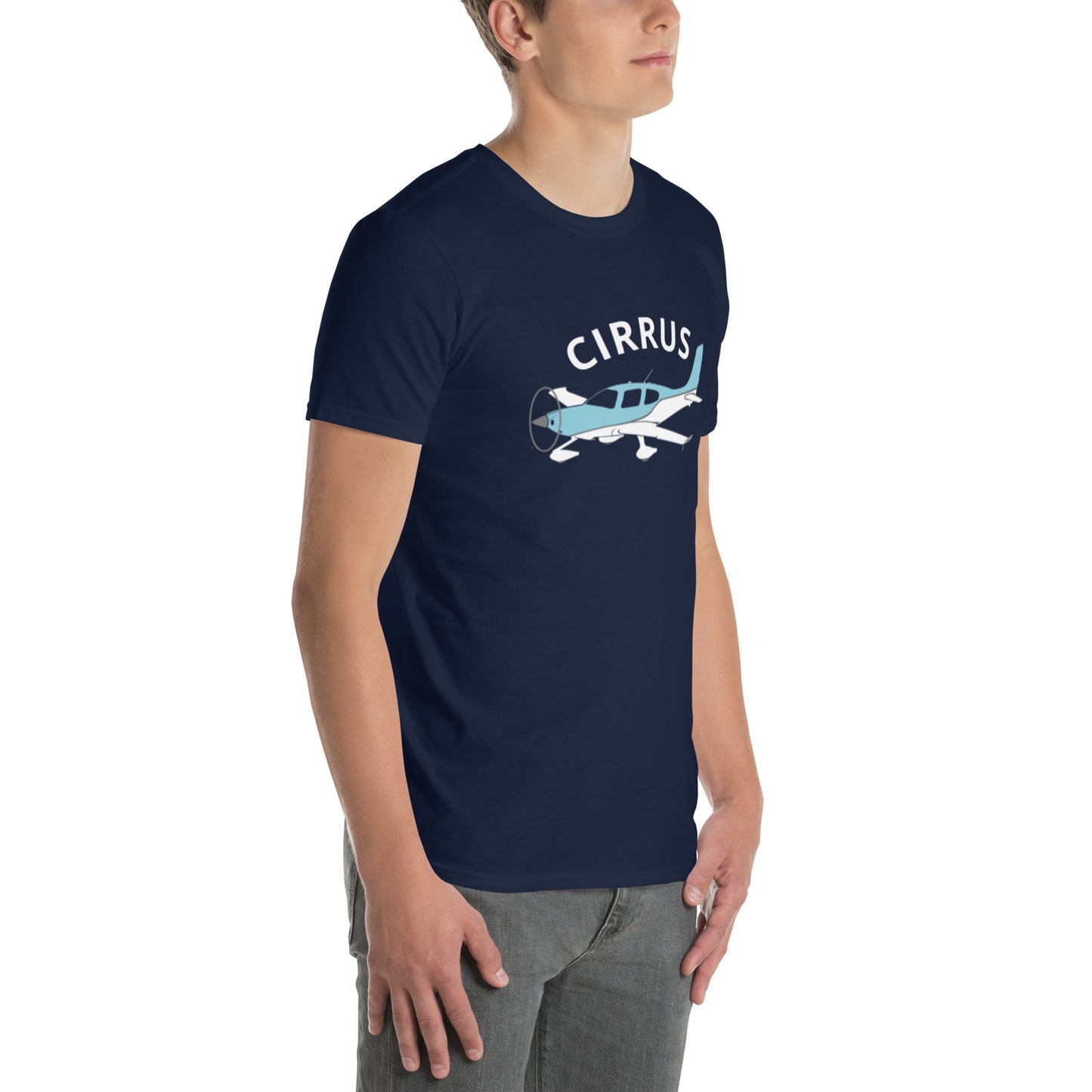 CIRRUS blue - white Short-Sleeve classic fit aviation T-Shirt